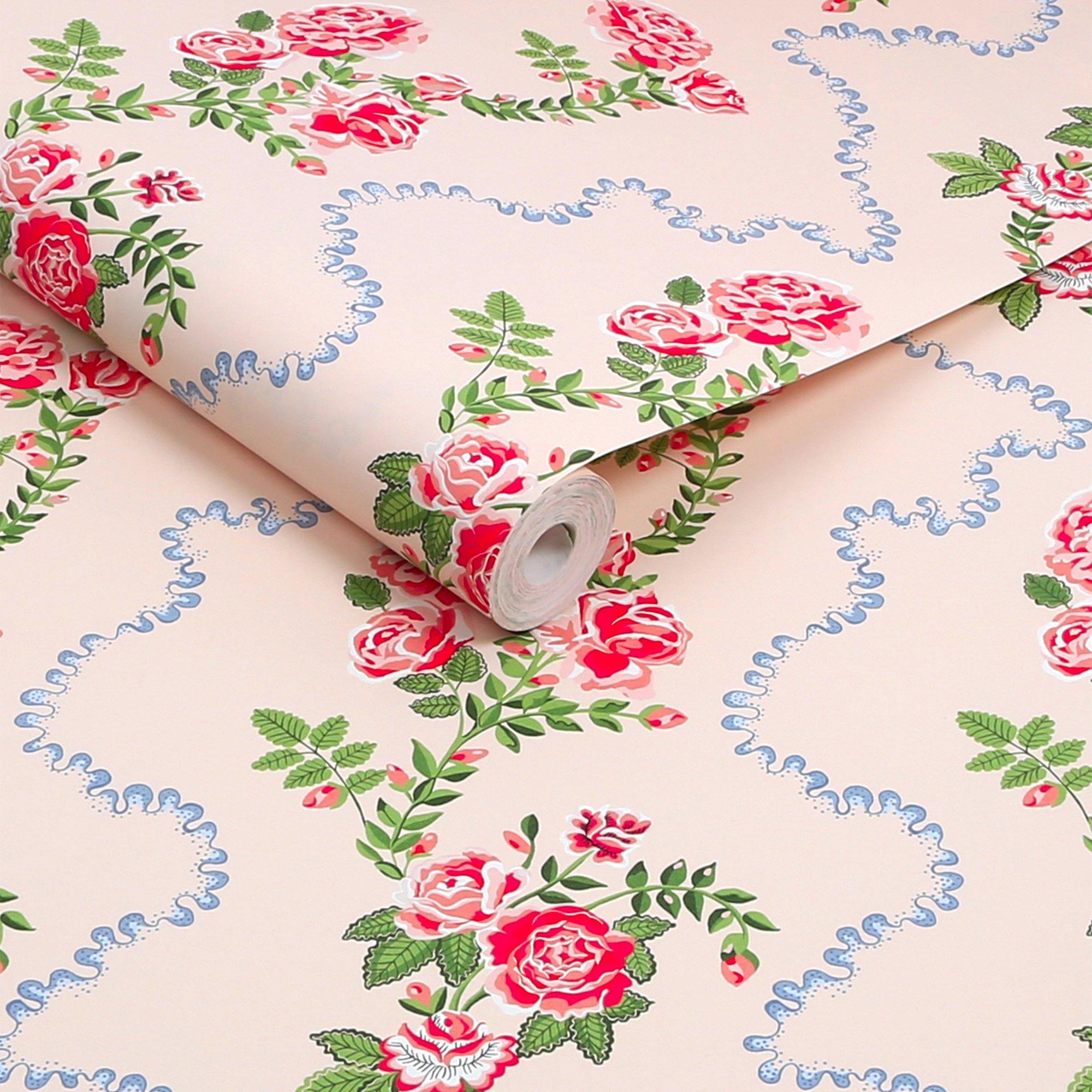 Pink - Cath Kidston - Cath Kidston Rose Flutter Pink Wallpaper - 3