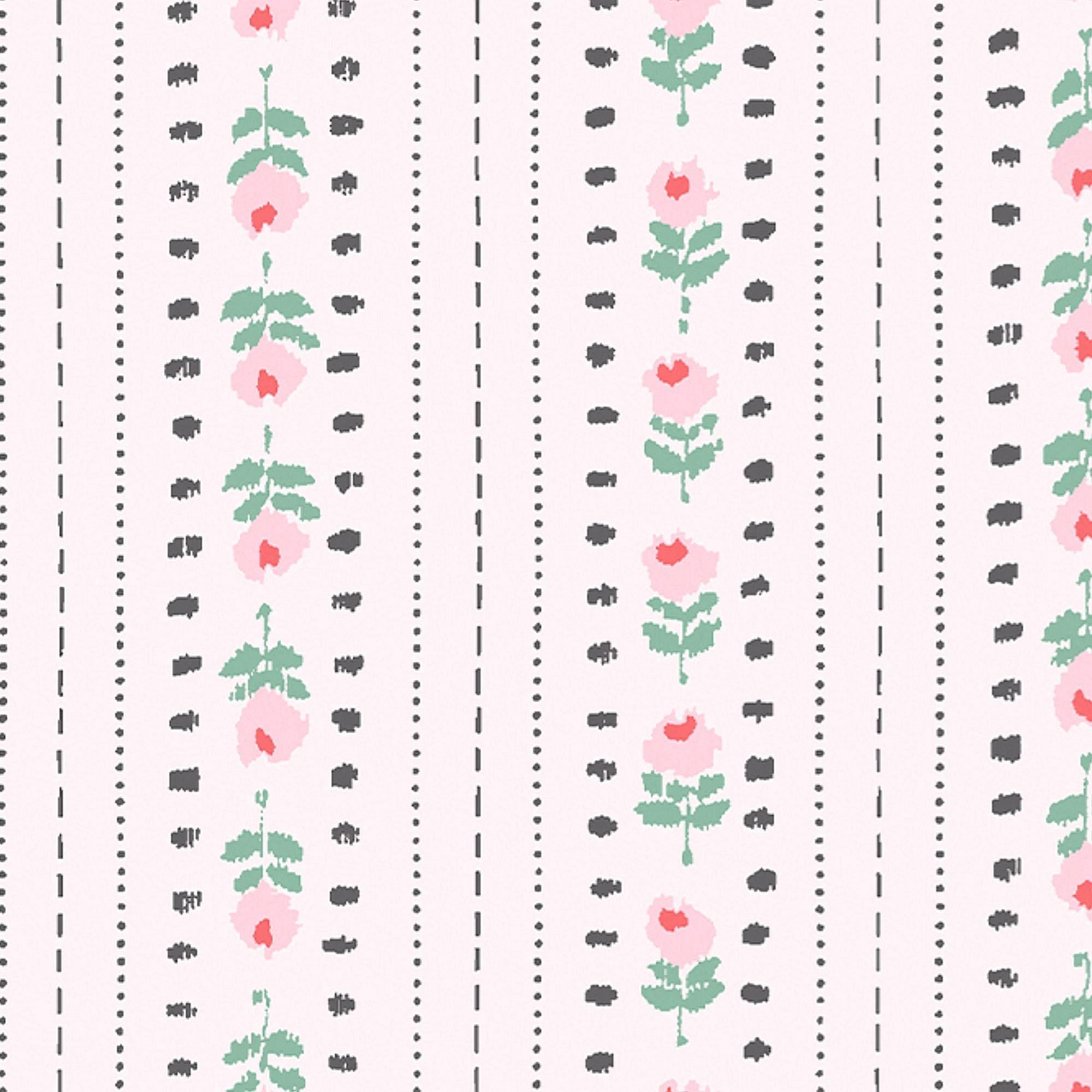 Pink - Cath Kidston - Rose Ticking Stripe Pink Wallpaper - 4