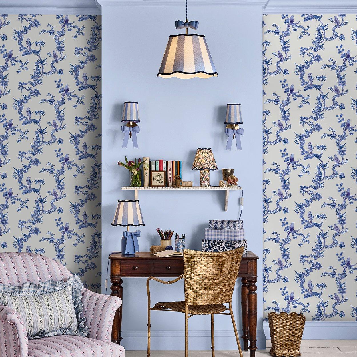 Blue - Cath Kidston - Cath Kidston Birds & Berries Blue Wallpaper - 1