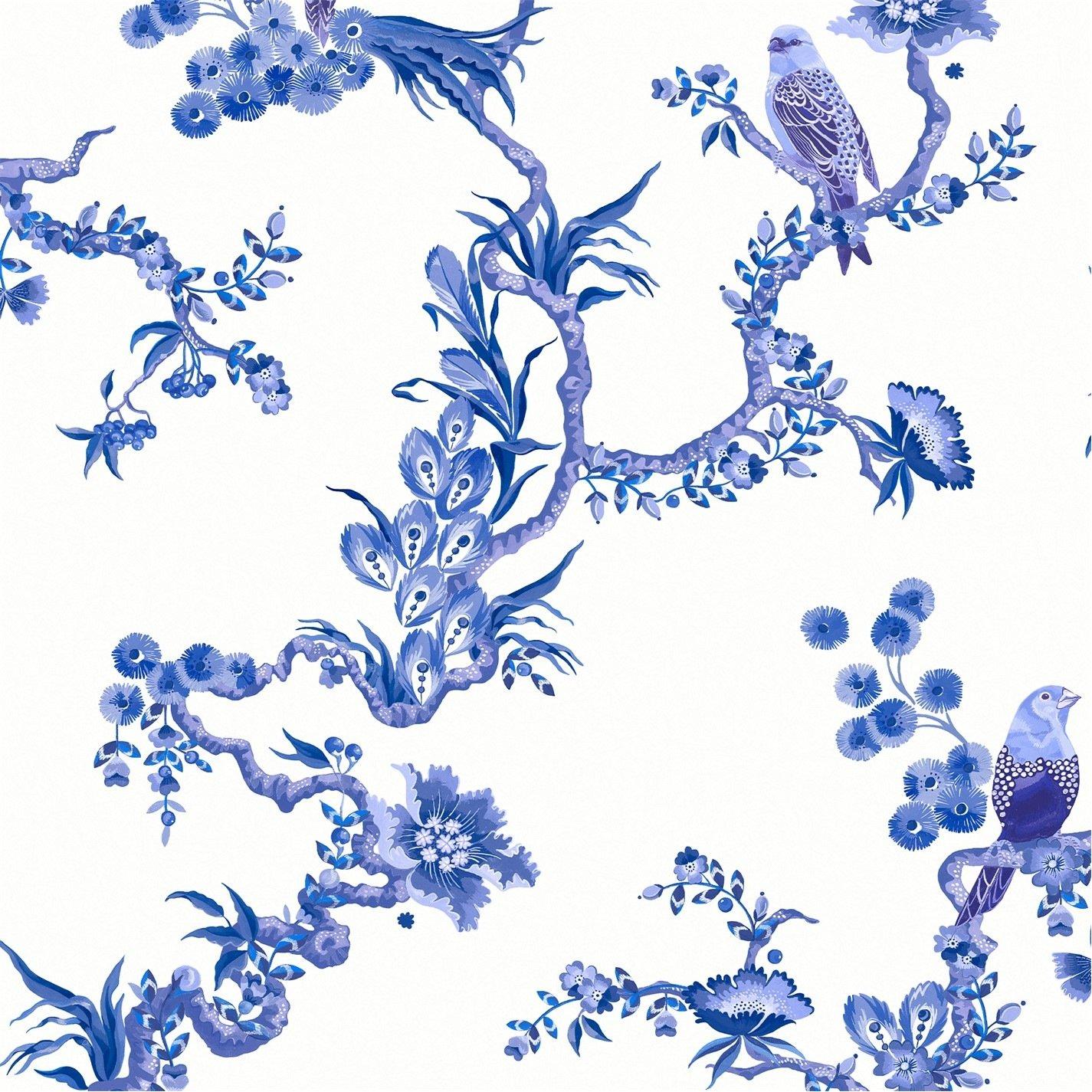 Cath Kidston  Birds & Berries Wallpaper Blue