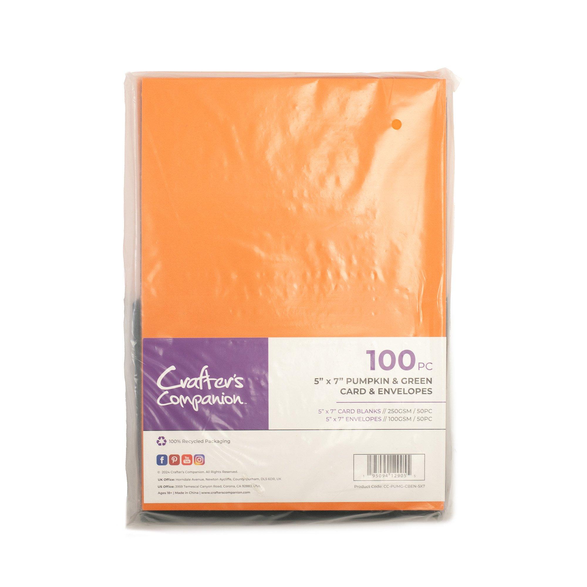 Multi - Crafters Companion - 5 x 7 Pumpkin & Green Card & Envelopes 100pc - 1