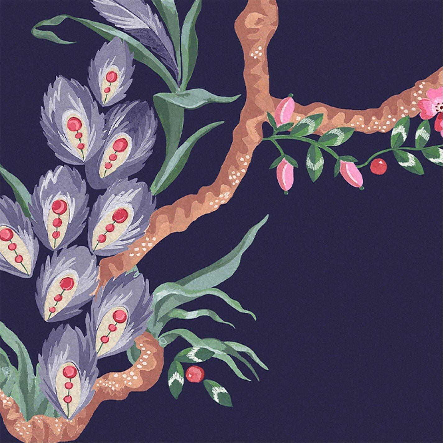 Navy - Cath Kidston - Birds & Berries Navy Wallpaper - 4