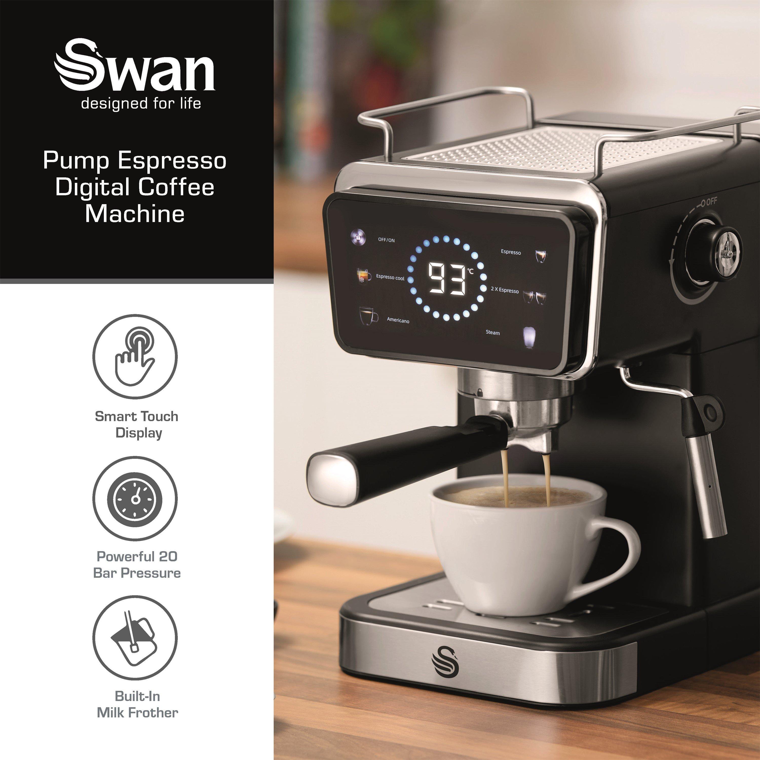 Black - Swan - Swan Pump Espresso Digital Coffee Machine - 2