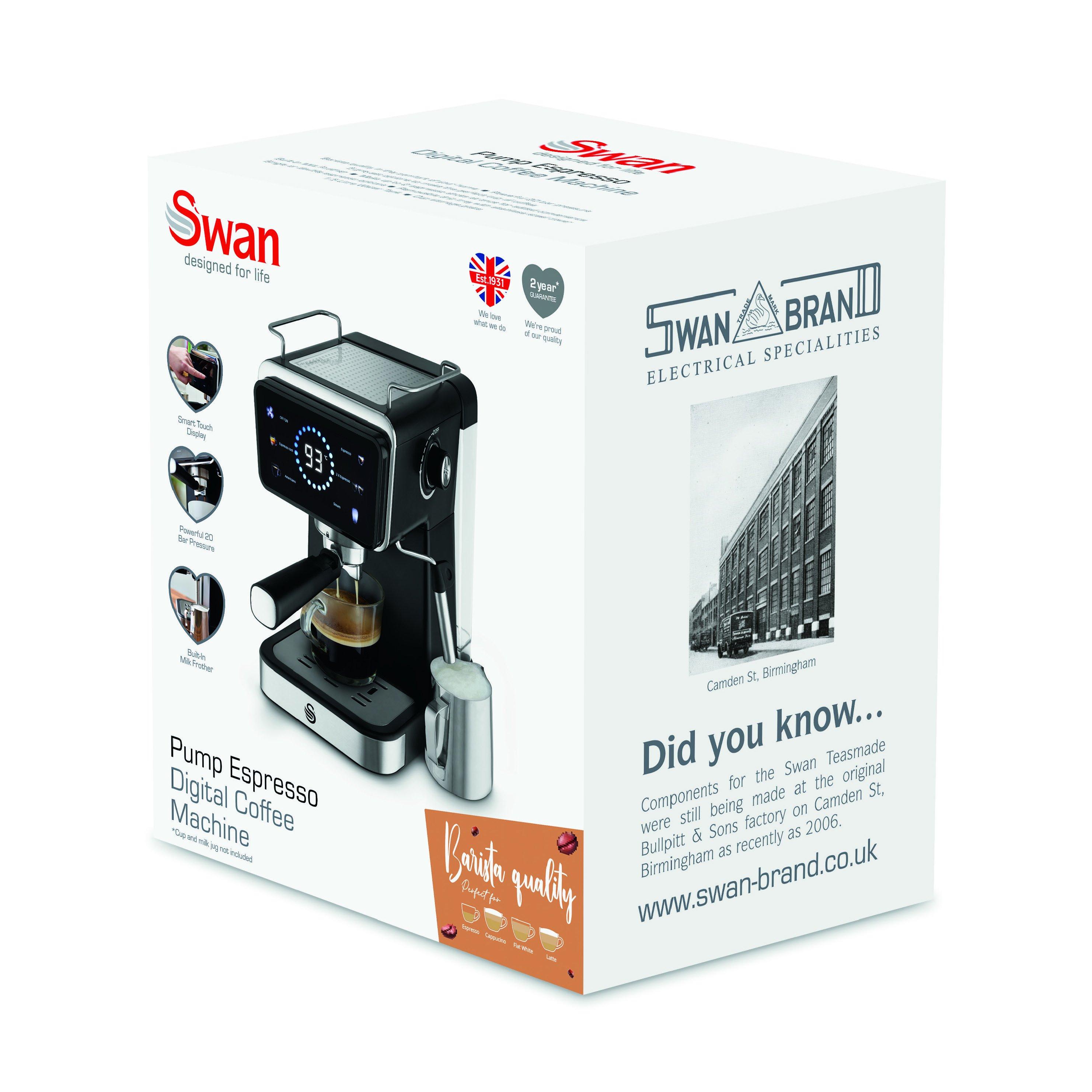 Black - Swan - Swan Pump Espresso Digital Coffee Machine - 9