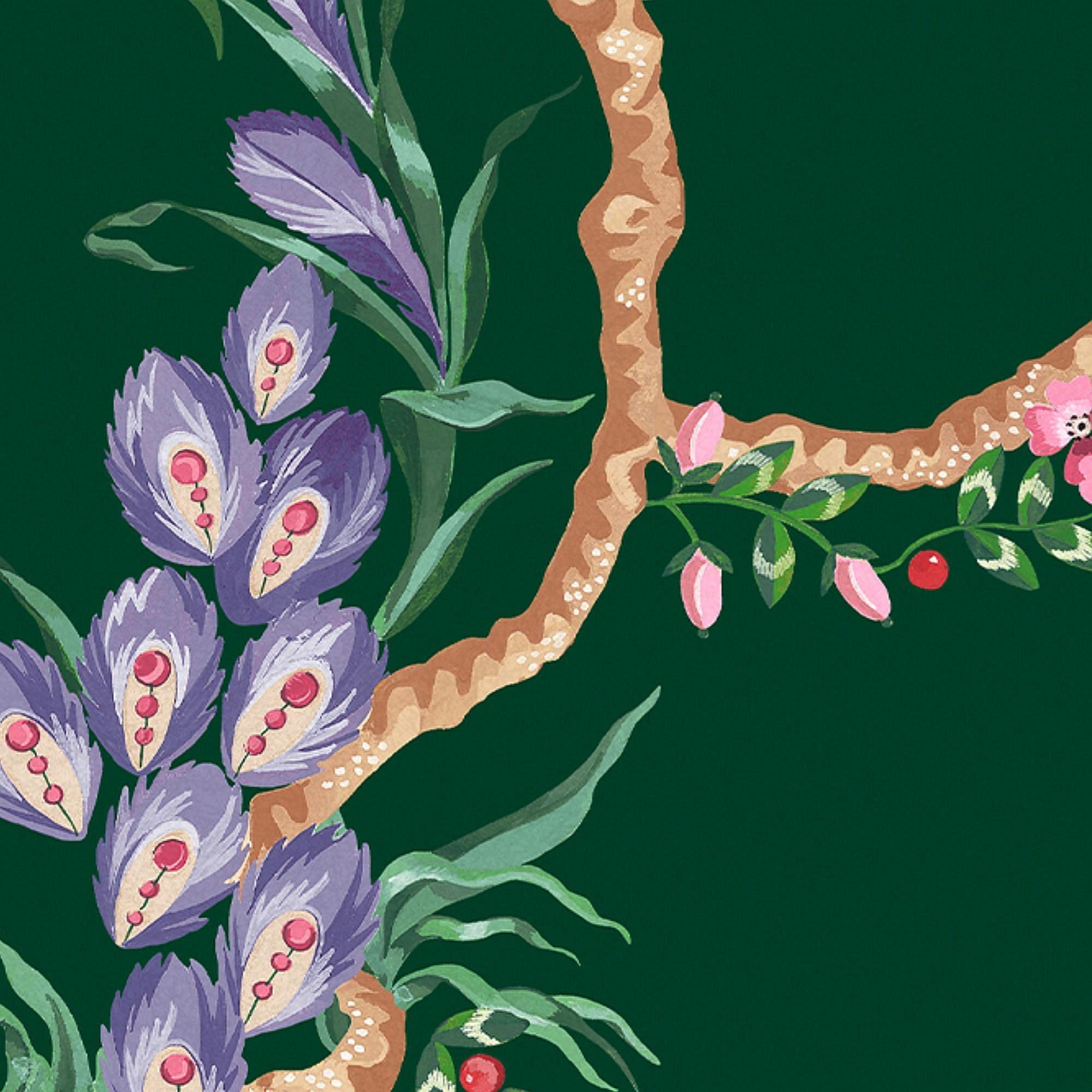 Emerald - Cath Kidston - Birds & Berries Emerald Wallpaper - 4