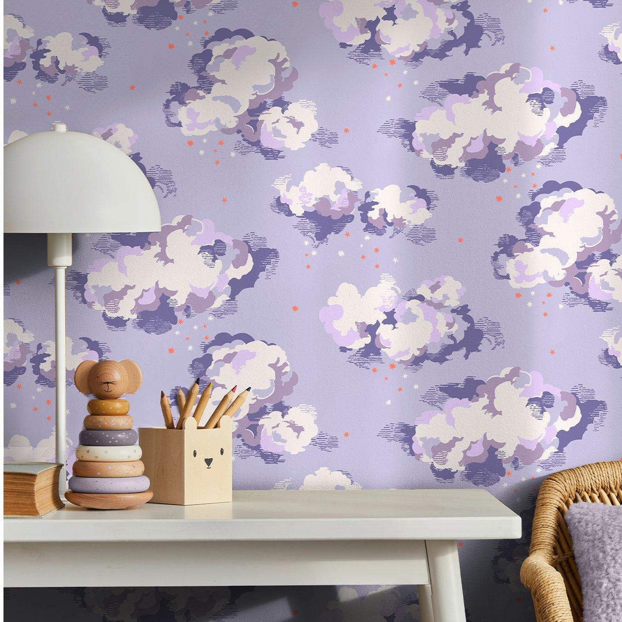 Violet - Cath Kidston - Cath Kidston Silver Linings Violet Wallpaper - 5