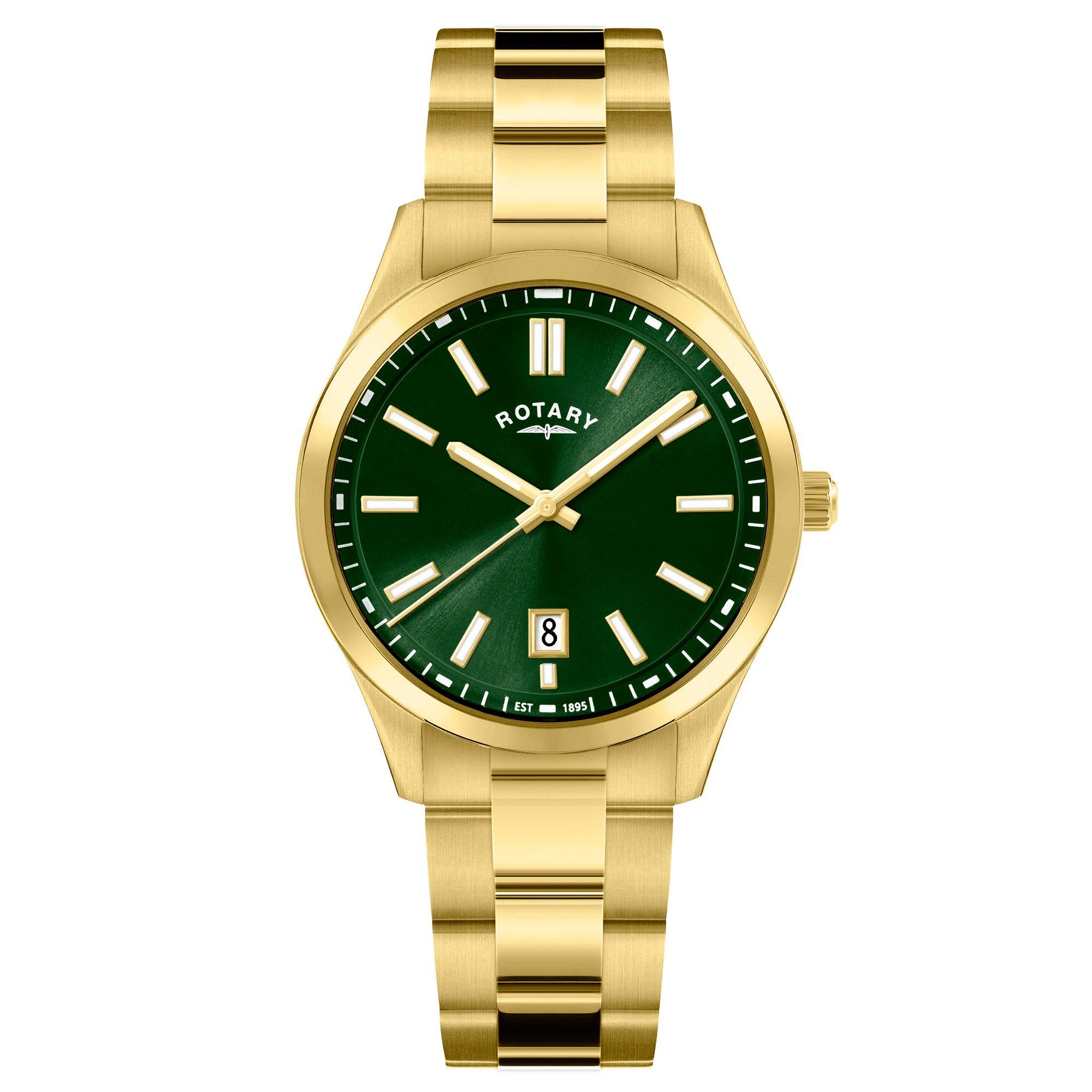 Gold - Rotary - Mens Heritage Gold SS Bracelet Watch - 1