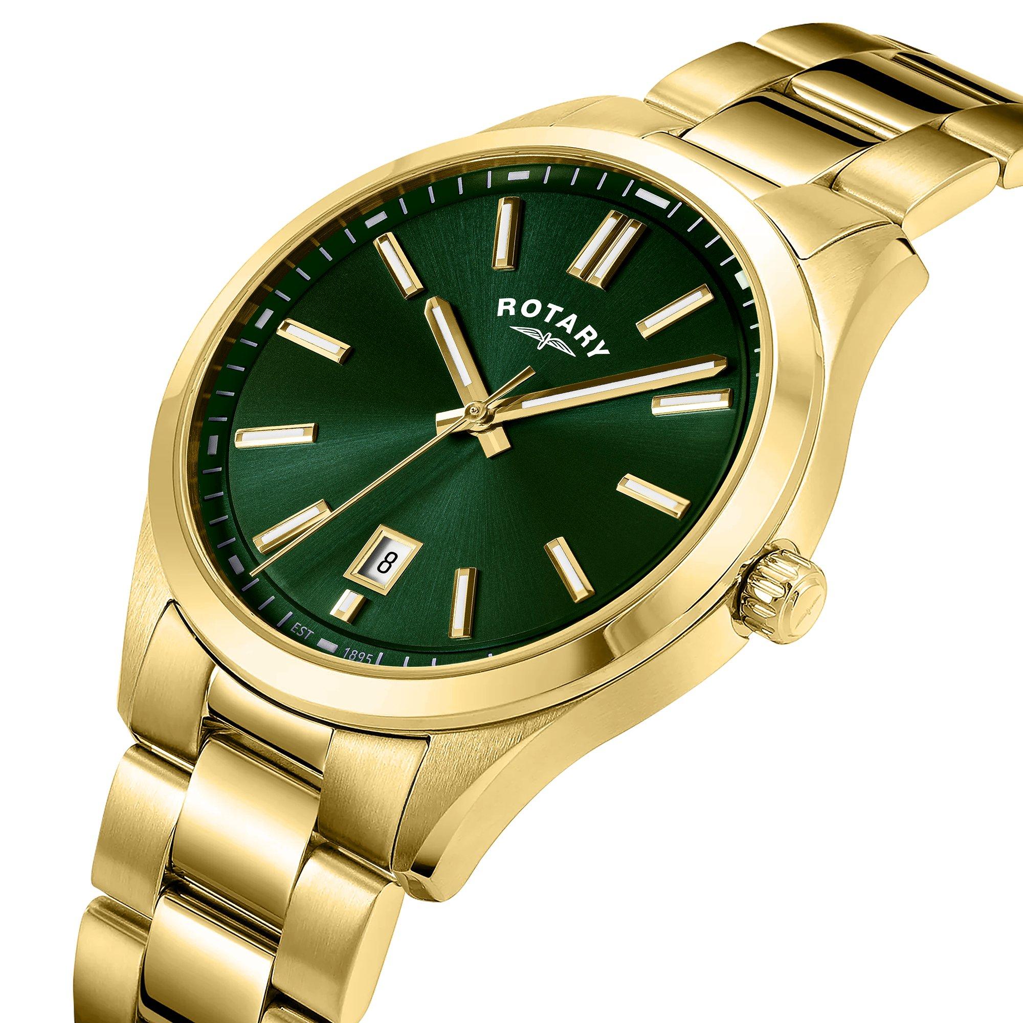 Gold - Rotary - Rotary Mens Heritage Gold SS Bracelet Watch - 2