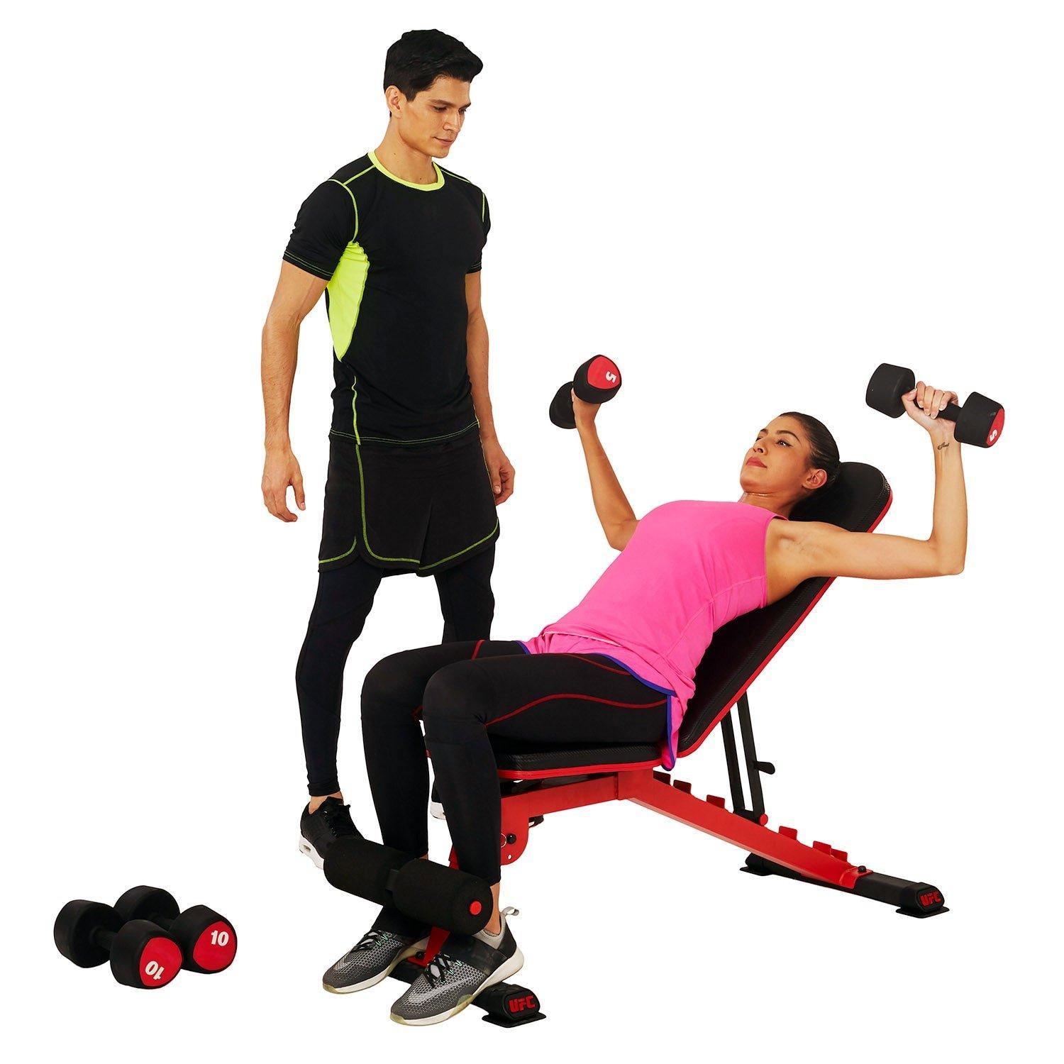 Red - UFC - UFC Folding FID Weight Bench - 2