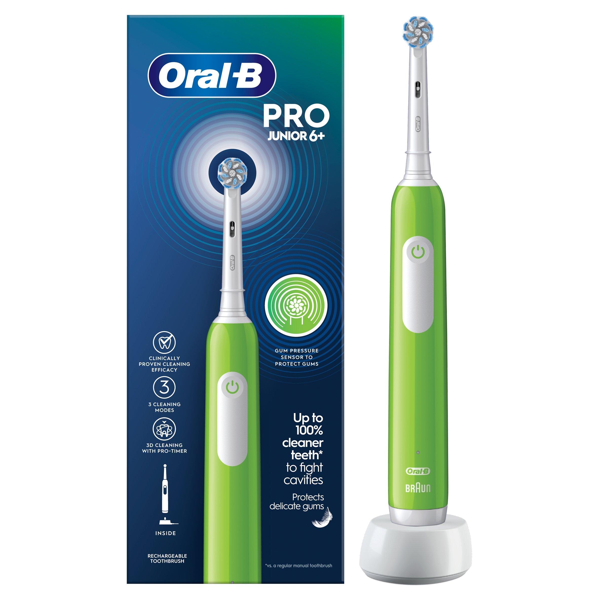 Oral-B Pro Junior Electric Rechargeable Toothbrush for Kids Aged 6+, Green - Image 8