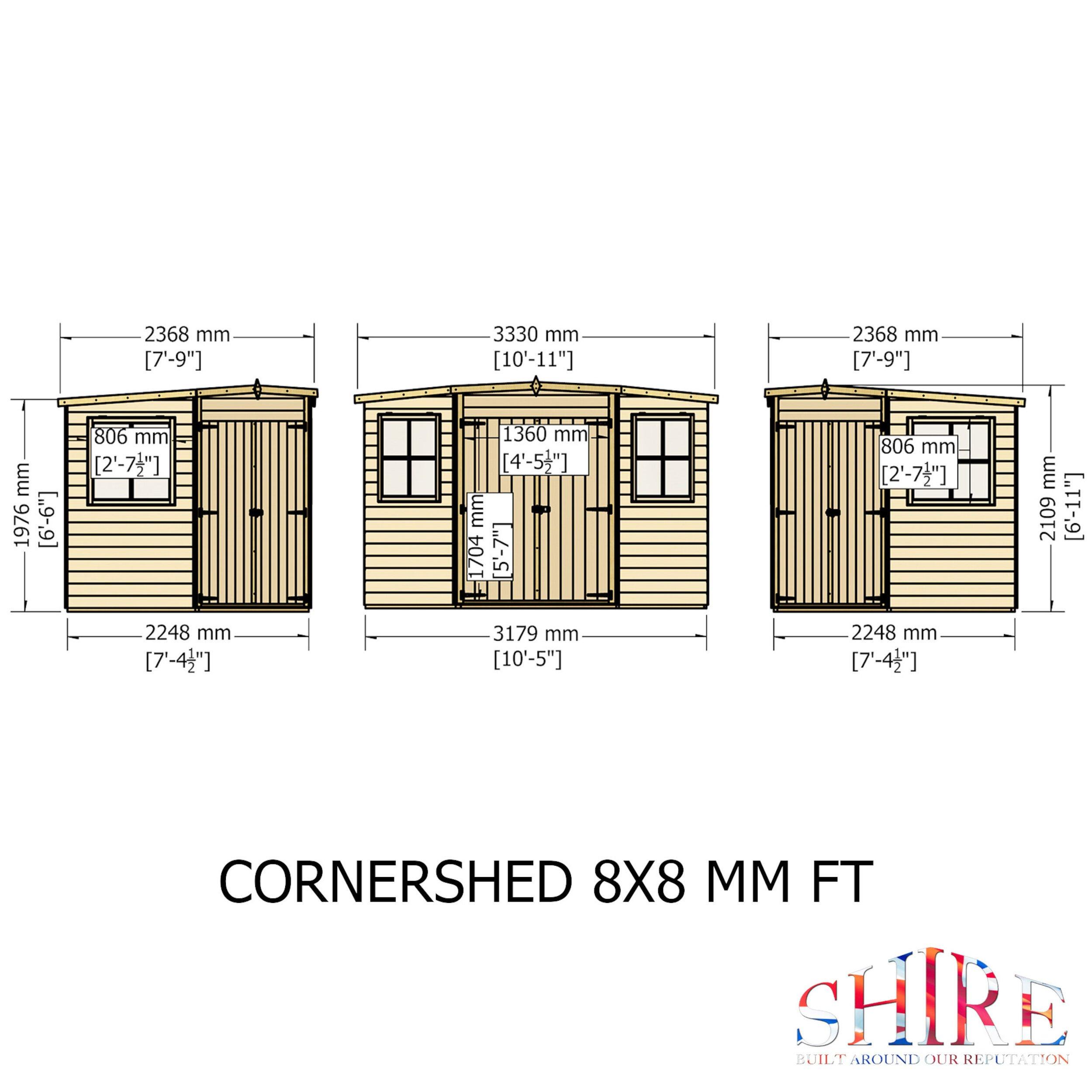Wood - Shire - Corner Shed 8 x 8 - 4