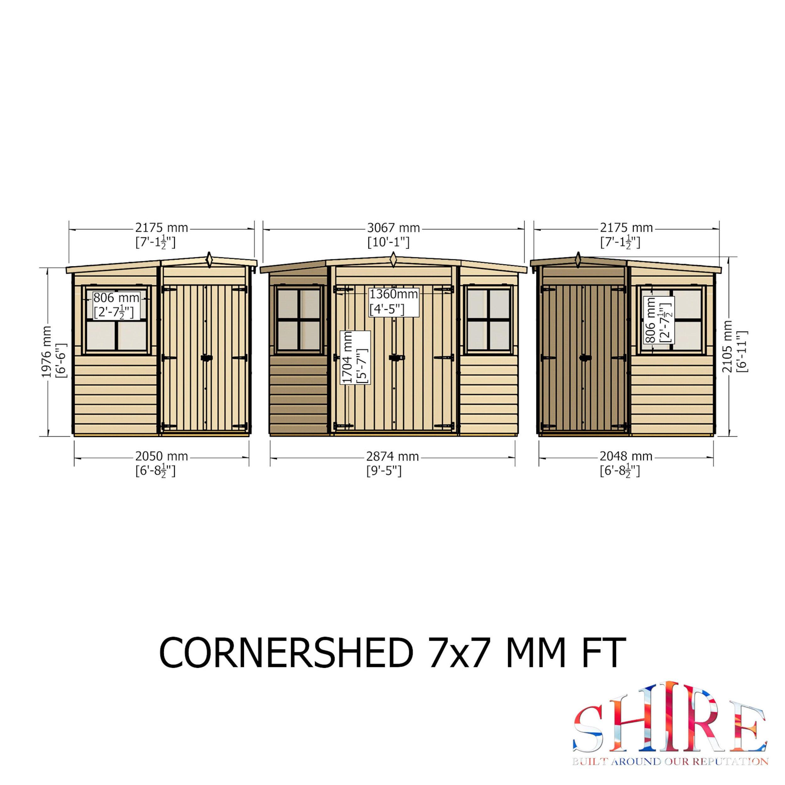 Wood - Shire - Corner Shed 7 x 7 - 4