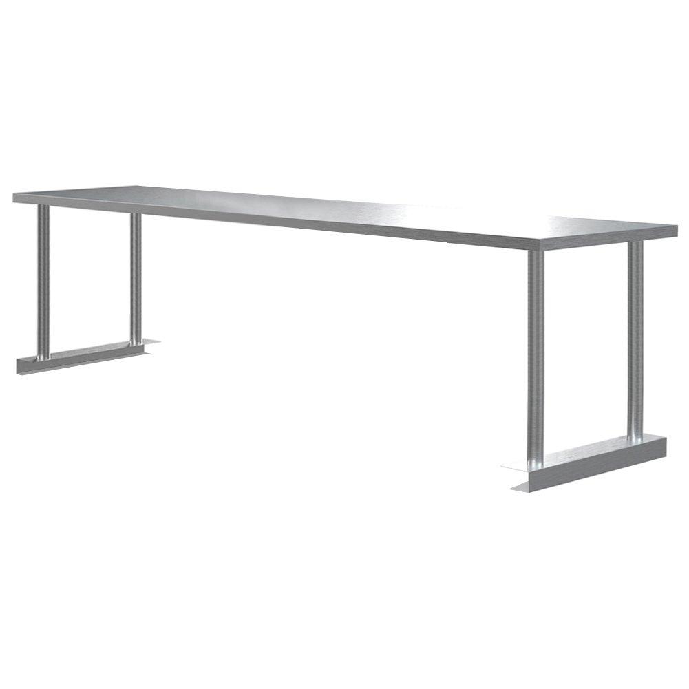 Silver - Kabinet UK - 1.8m 1-Tiered Stainless Steel Overshelf - 1