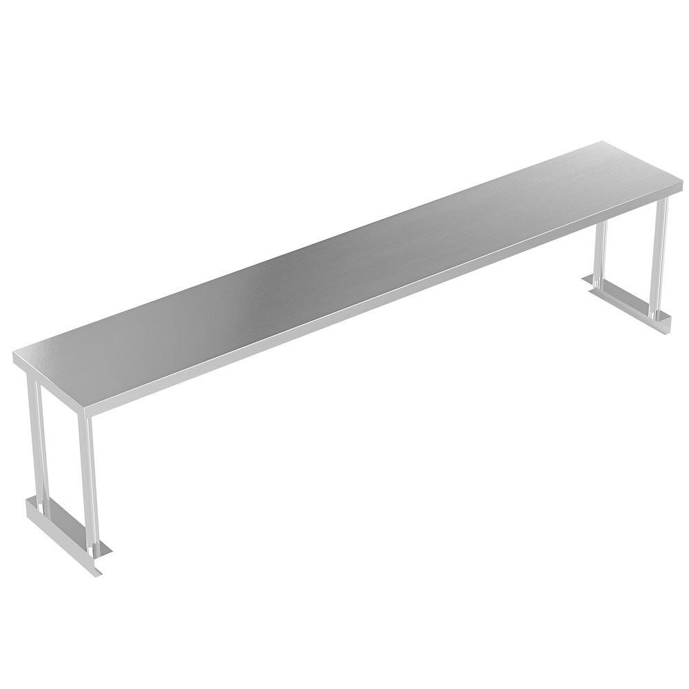 Silver - Kabinet UK - 1.8m 1-Tiered Stainless Steel Overshelf - 2