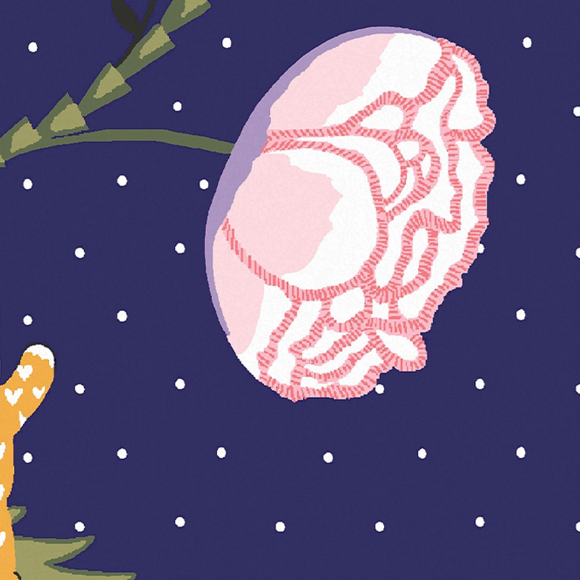 Navy - Cath Kidston - Cath Kidston Catnip Navy Wallpaper - 4