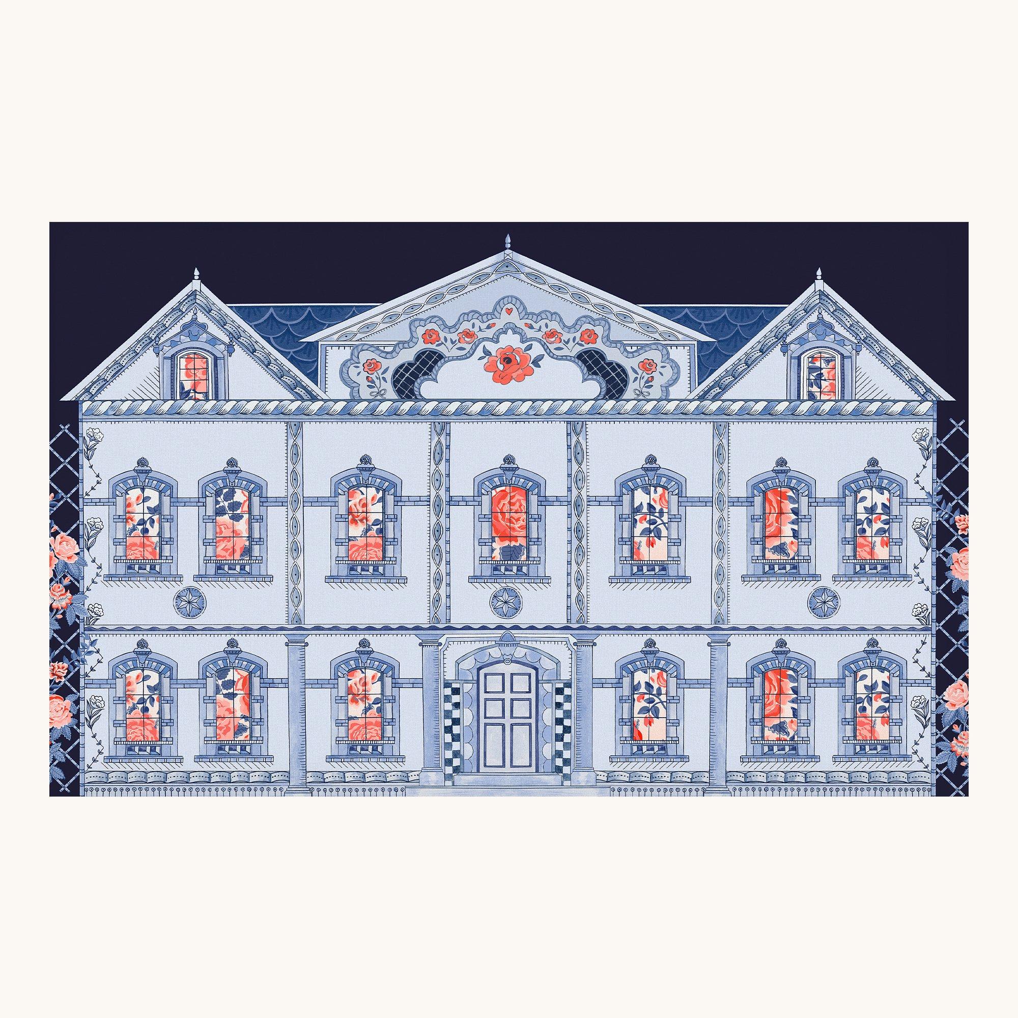 Navy - Cath Kidston - Cath Kidston Doll House Navy Fixed Size Mural - 2