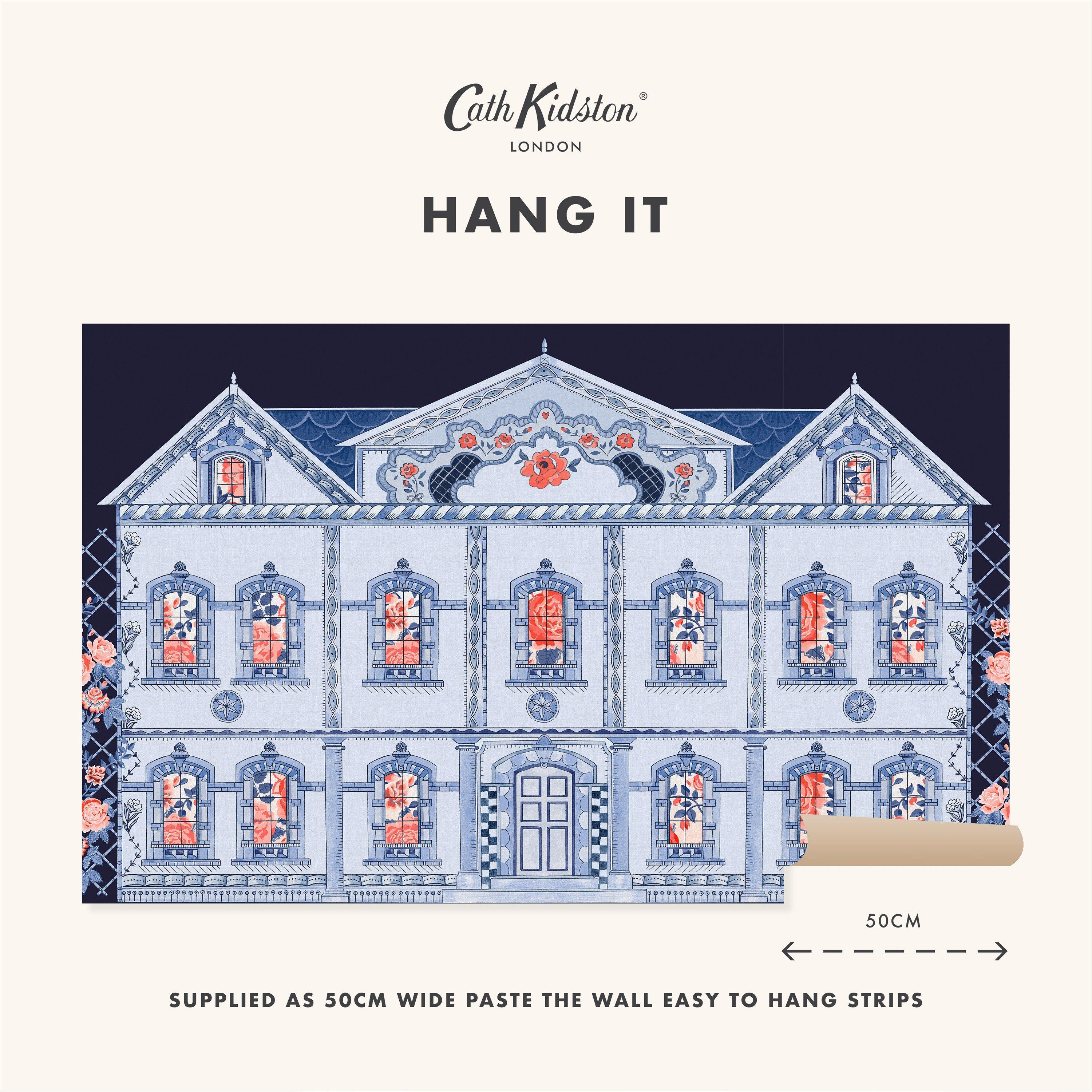 Navy - Cath Kidston - Cath Kidston Doll House Navy Fixed Size Mural - 3