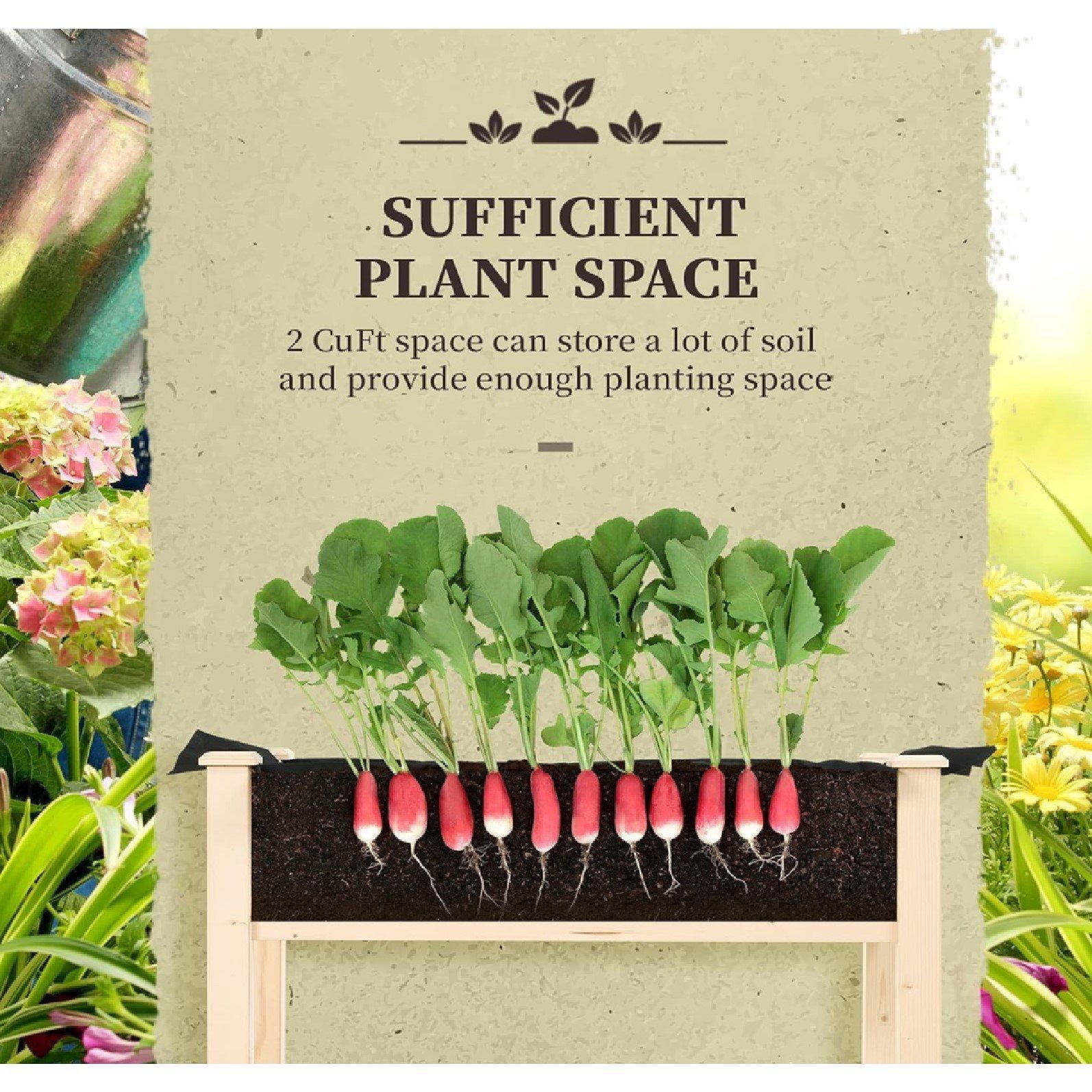 Brown - Outsunny - Wooden PlanterRectangular Raised Bed - 3