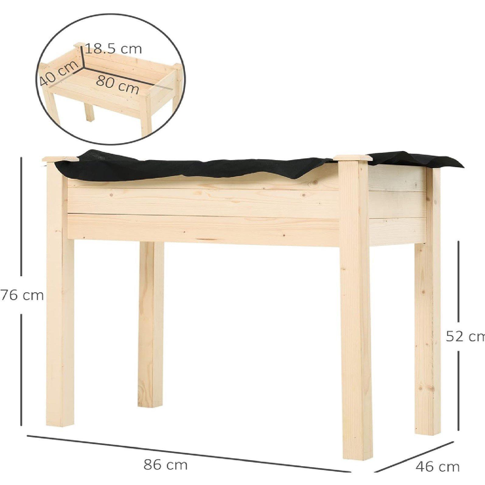 Brown - Outsunny - Wooden PlanterRectangular Raised Bed - 5