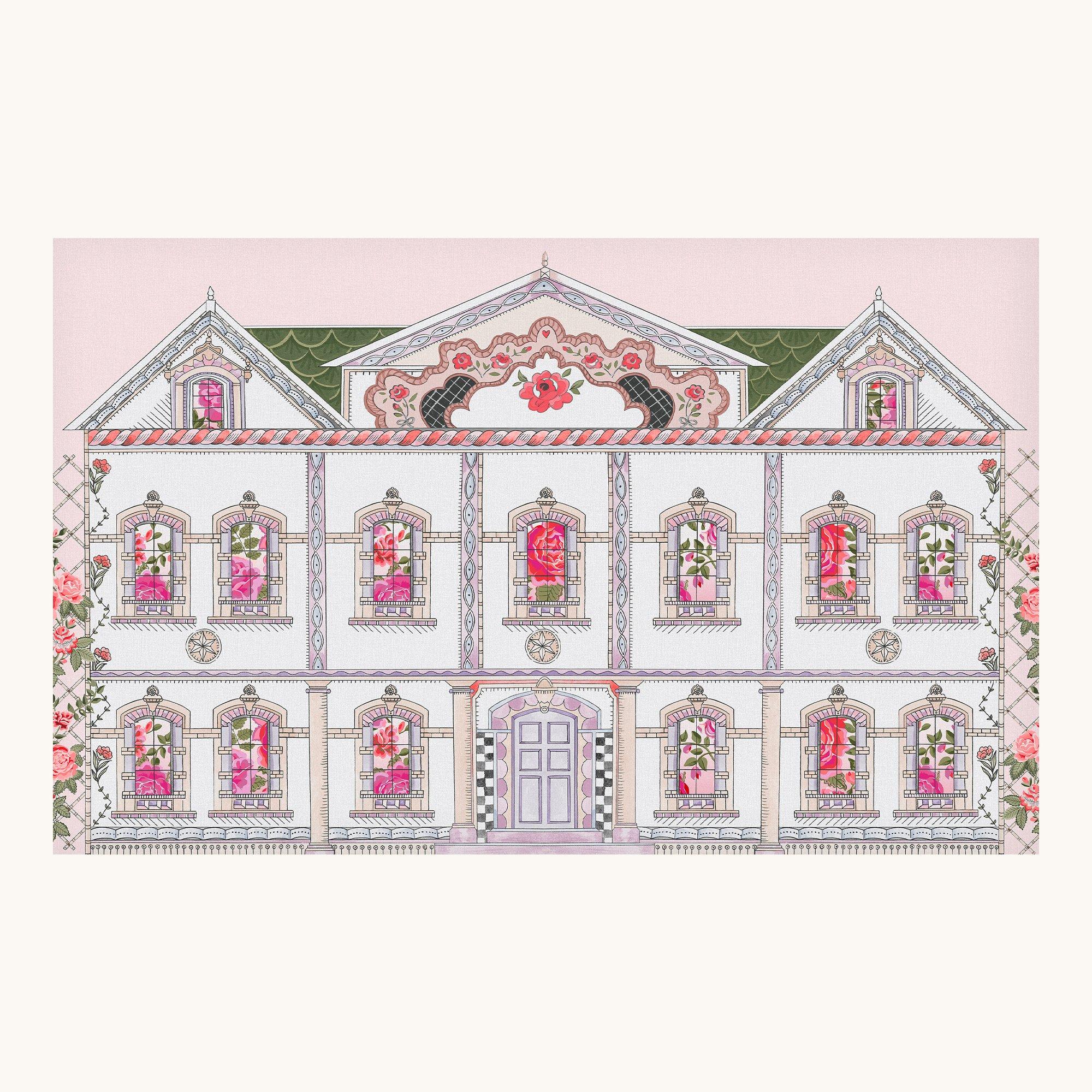 Pink - Cath Kidston - Cath Kidston Doll House Pink Fixed Size Mural - 2
