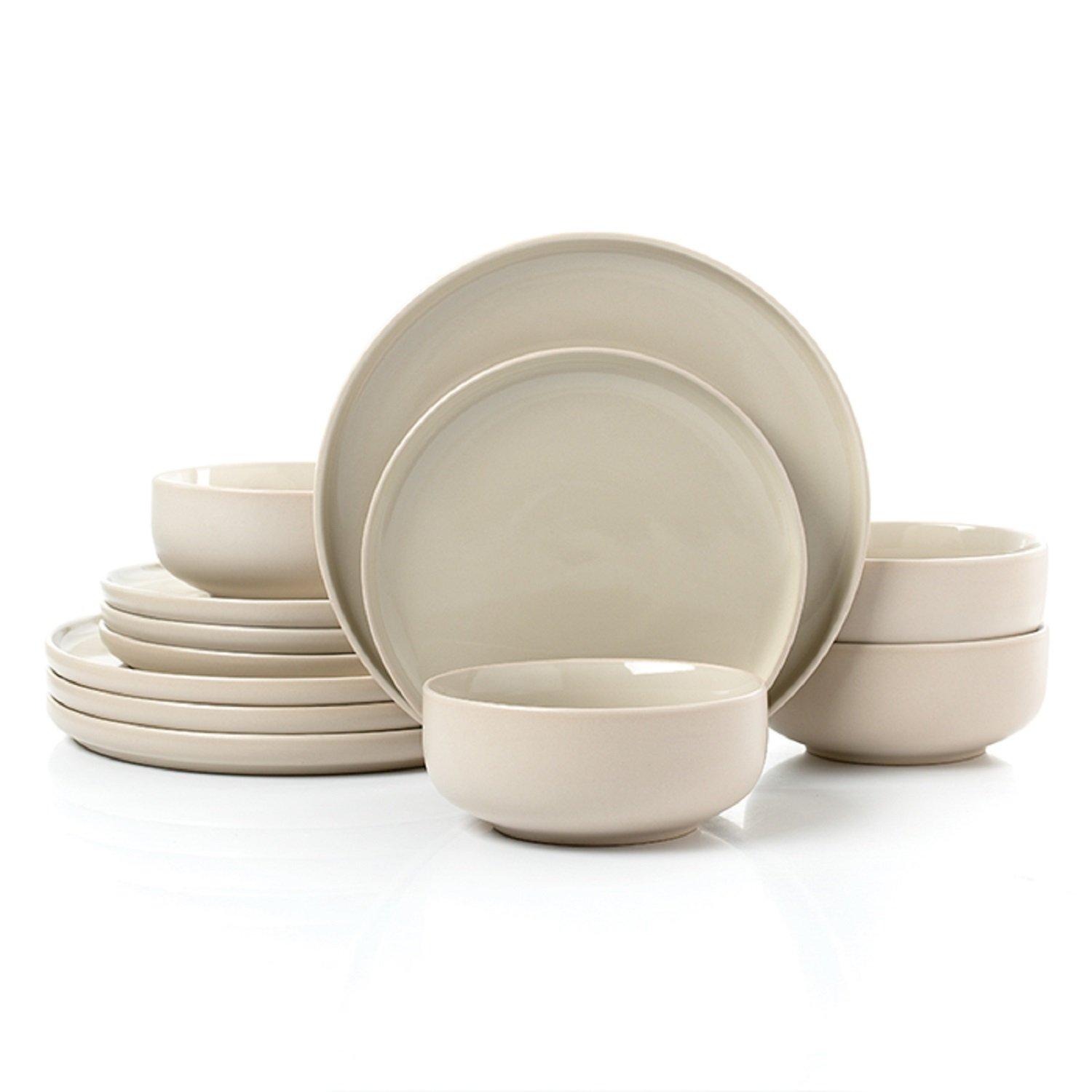 Waterside 12pc Cream Matt/Shiny Dinner Set