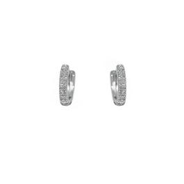 Espree Espree Fashion Rhodium CZ Huggie Earrings