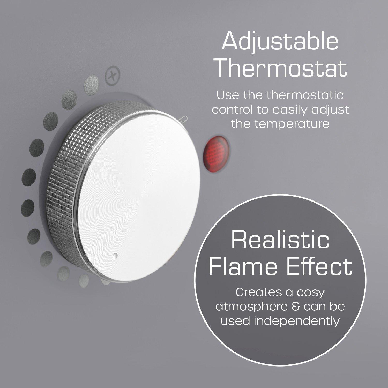 Grey - Swan - 1.8kW Retro Flame Effect Heater - 4