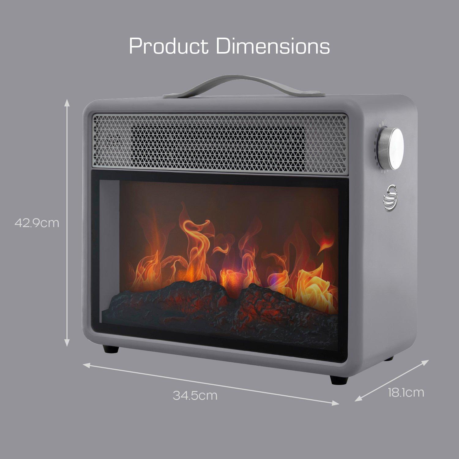 Grey - Swan - 1.8kW Retro Flame Effect Heater - 6