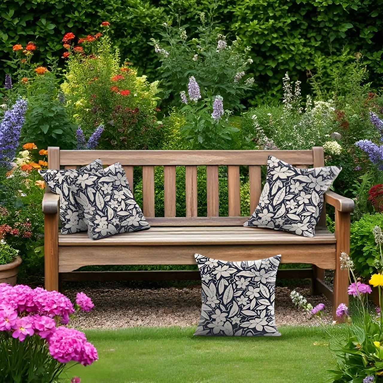 Blue - Alan Symonds - Blossom Large Outdoor Cushion Cover and Filler Pad - 6