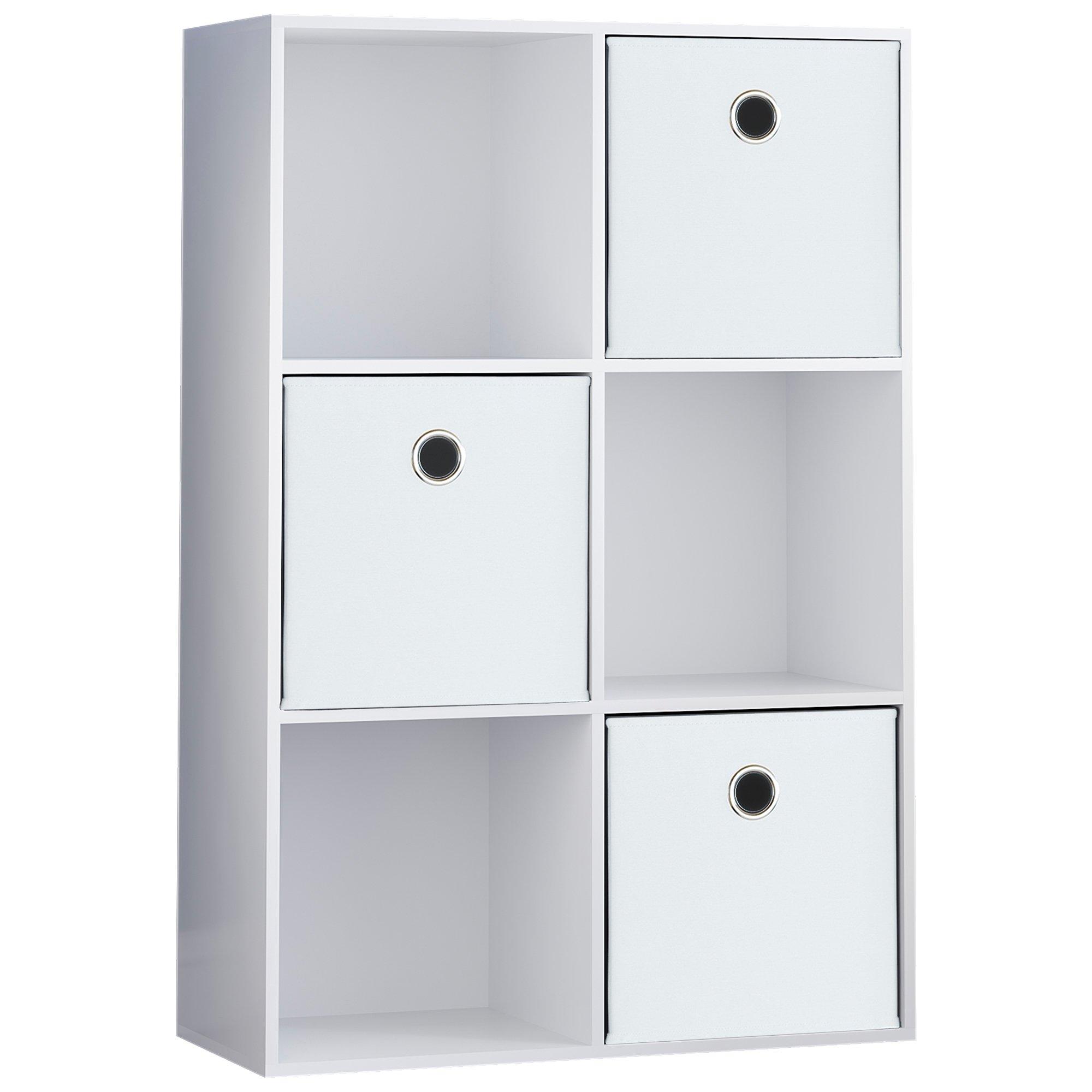 White - Lassic - 2x3 Cube Storage Unit (W) + Set of 3 Storage Cubes - 12