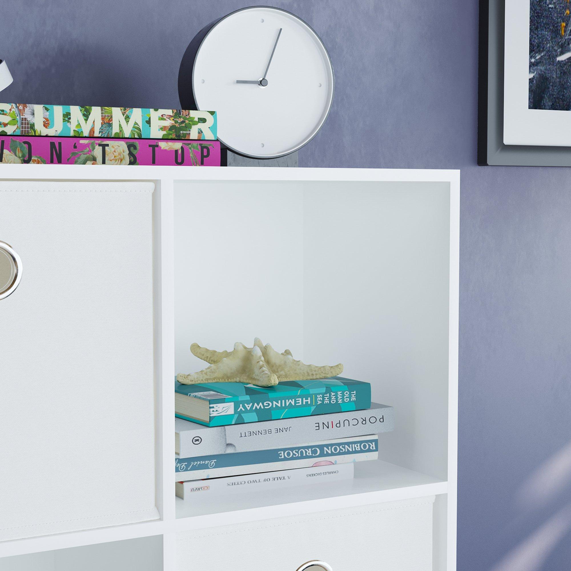 White - Lassic - 2x3 Cube Storage Unit (W) + Set of 3 Storage Cubes - 4