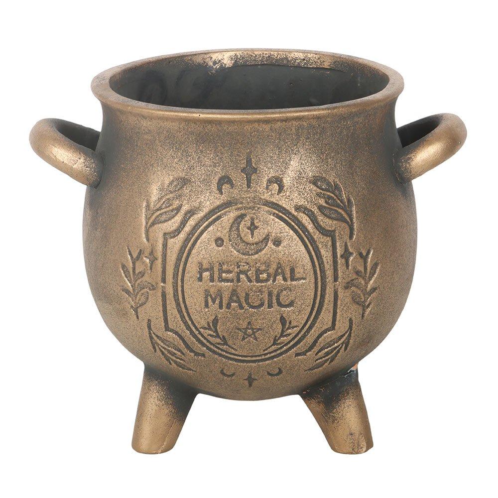 Brown - Something Different - Herbal Magic Bronze Effect Terracotta Cauldron Pla - 2