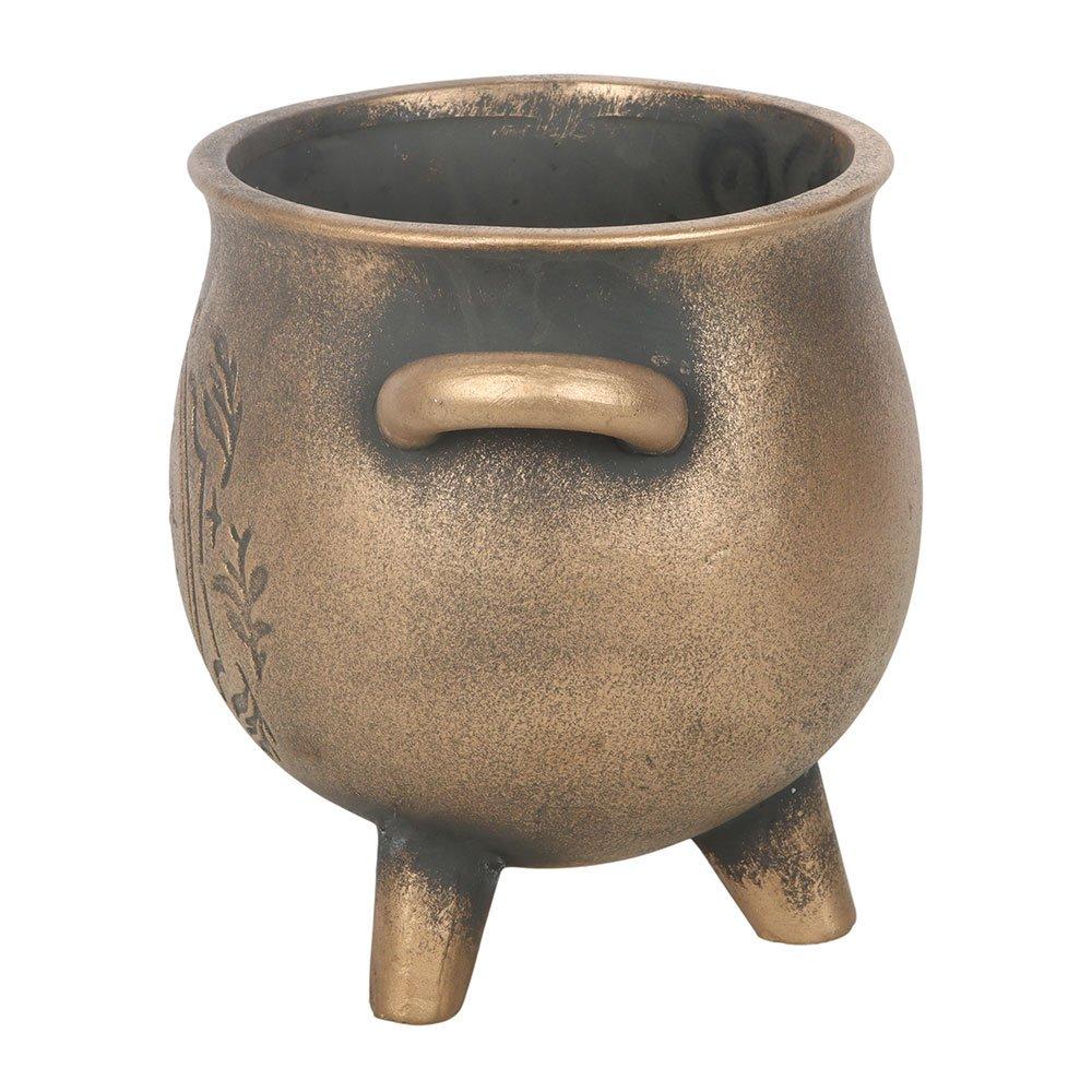 Brown - Something Different - Herbal Magic Bronze Effect Terracotta Cauldron Pla - 3