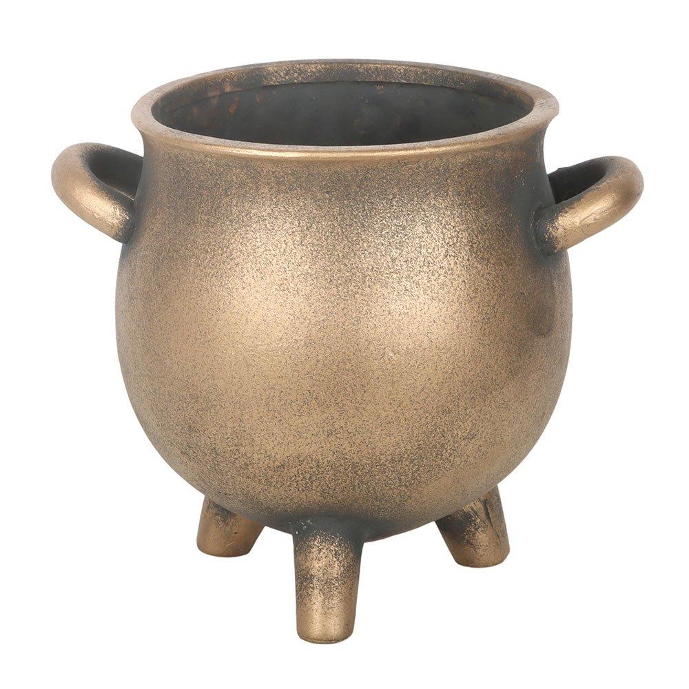 Brown - Something Different - Herbal Magic Bronze Effect Terracotta Cauldron Pla - 4