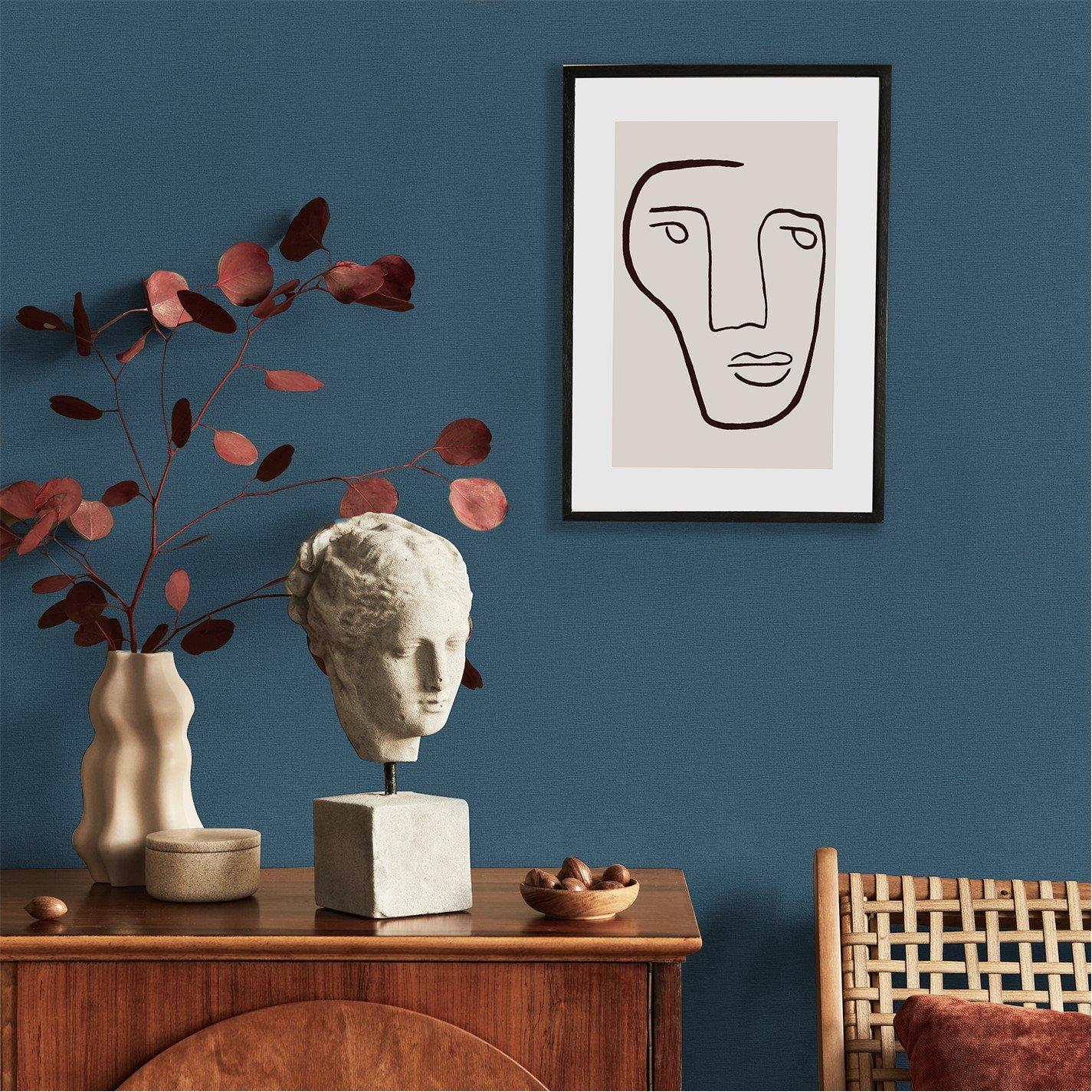 Navy - Superfresco Easy - Amour Navy Wallpaper - 1