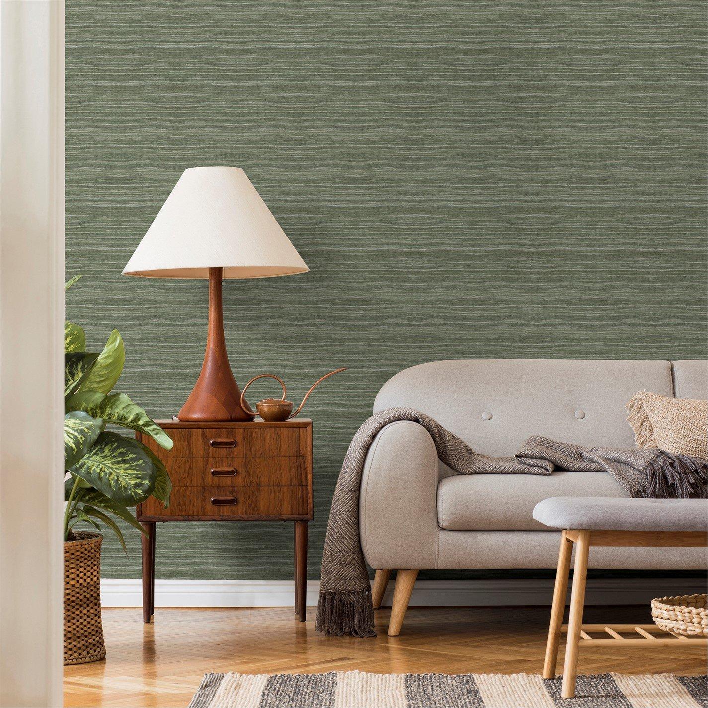 Superfresco Easy  Emperor Grasscloth Wallpaper Emerald