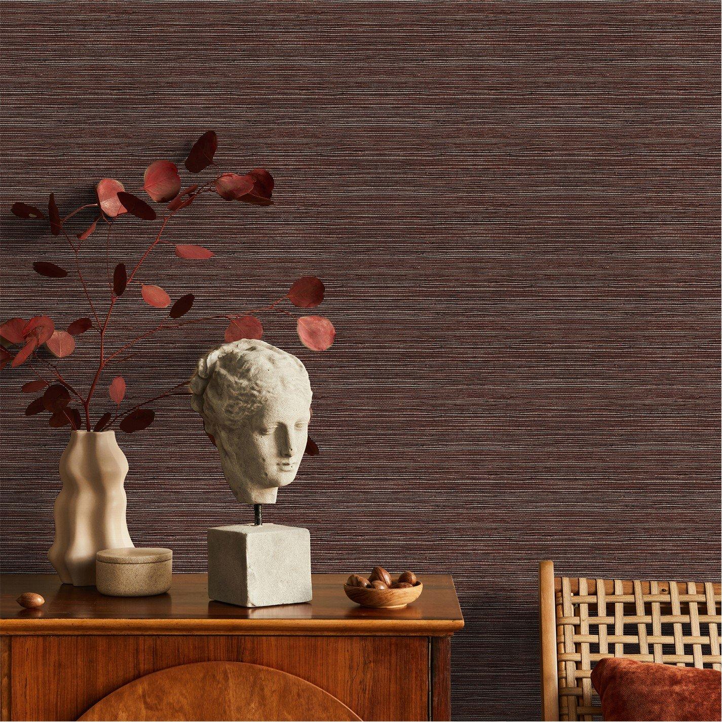 Terracotta - Superfresco Easy - Emperor Grasscloth Terra Wallpape - 1