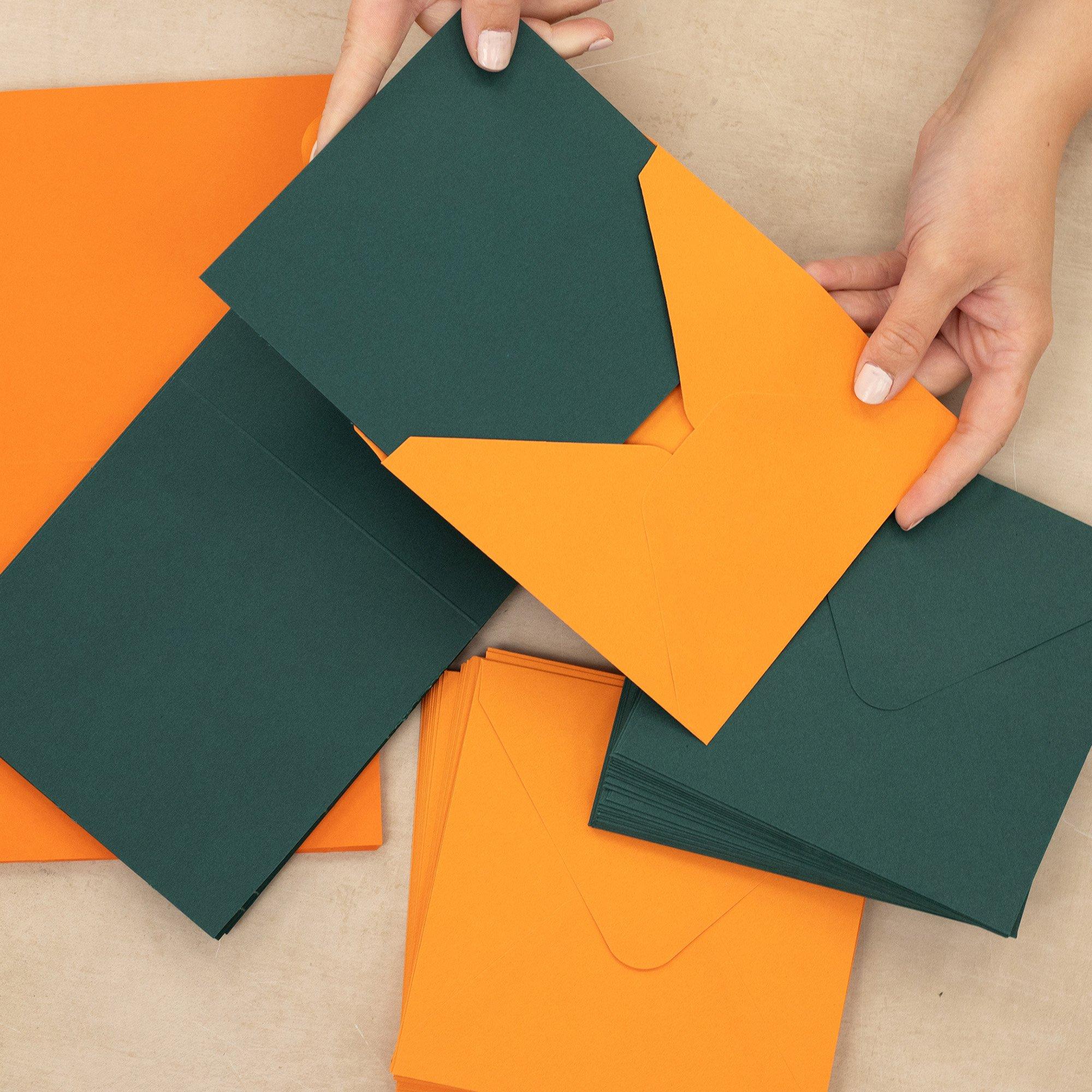 Multi - Crafters Companion - 6 x 6 Pumpkin & Green Card & Envelopes 100pc - 2