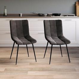 Lassic Richton Set Of 2 Padded Velvet Dining Chairs UKFR