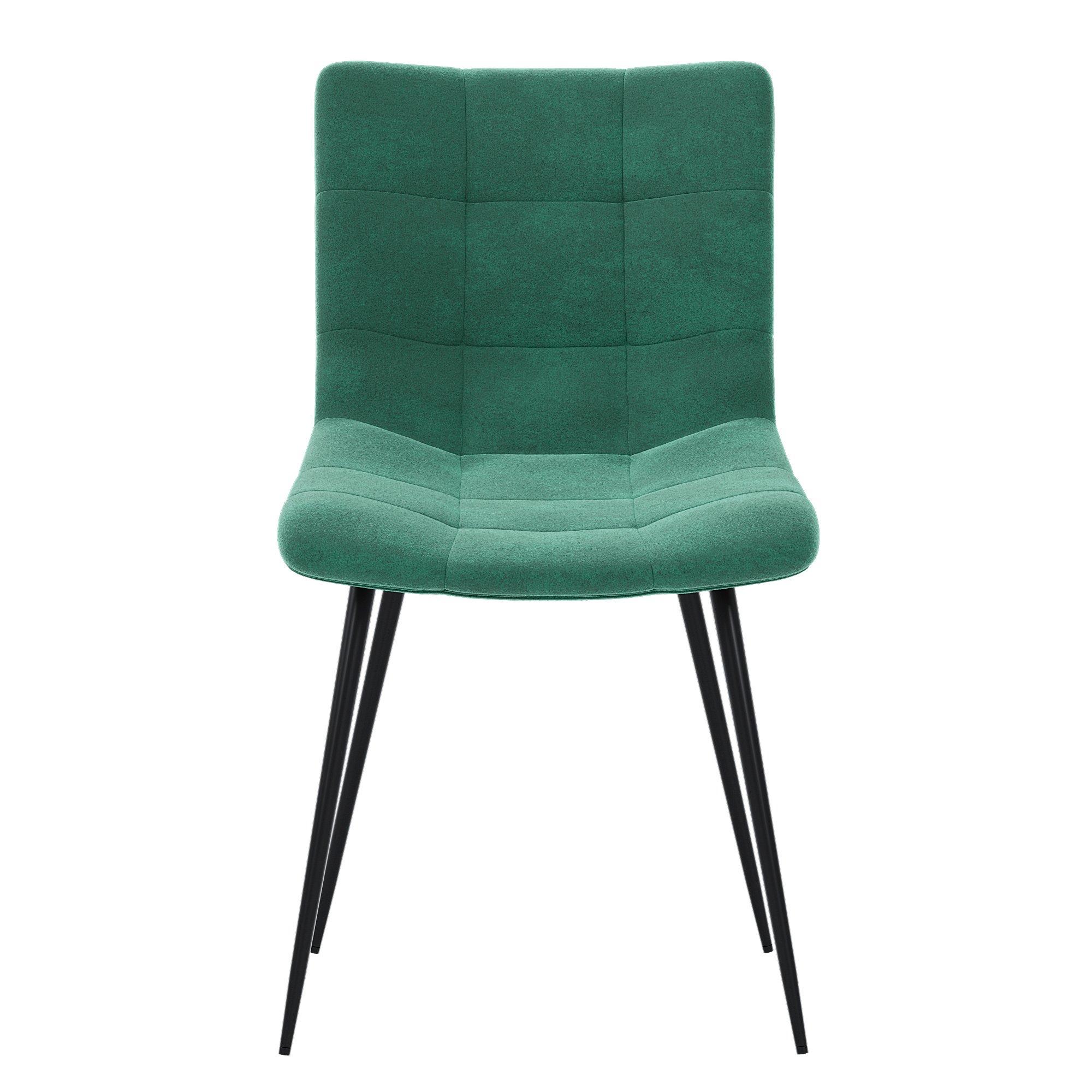 Green - Lassic - Richton Set Of 2 Padded Velvet Dining Chairs UKFR - 3
