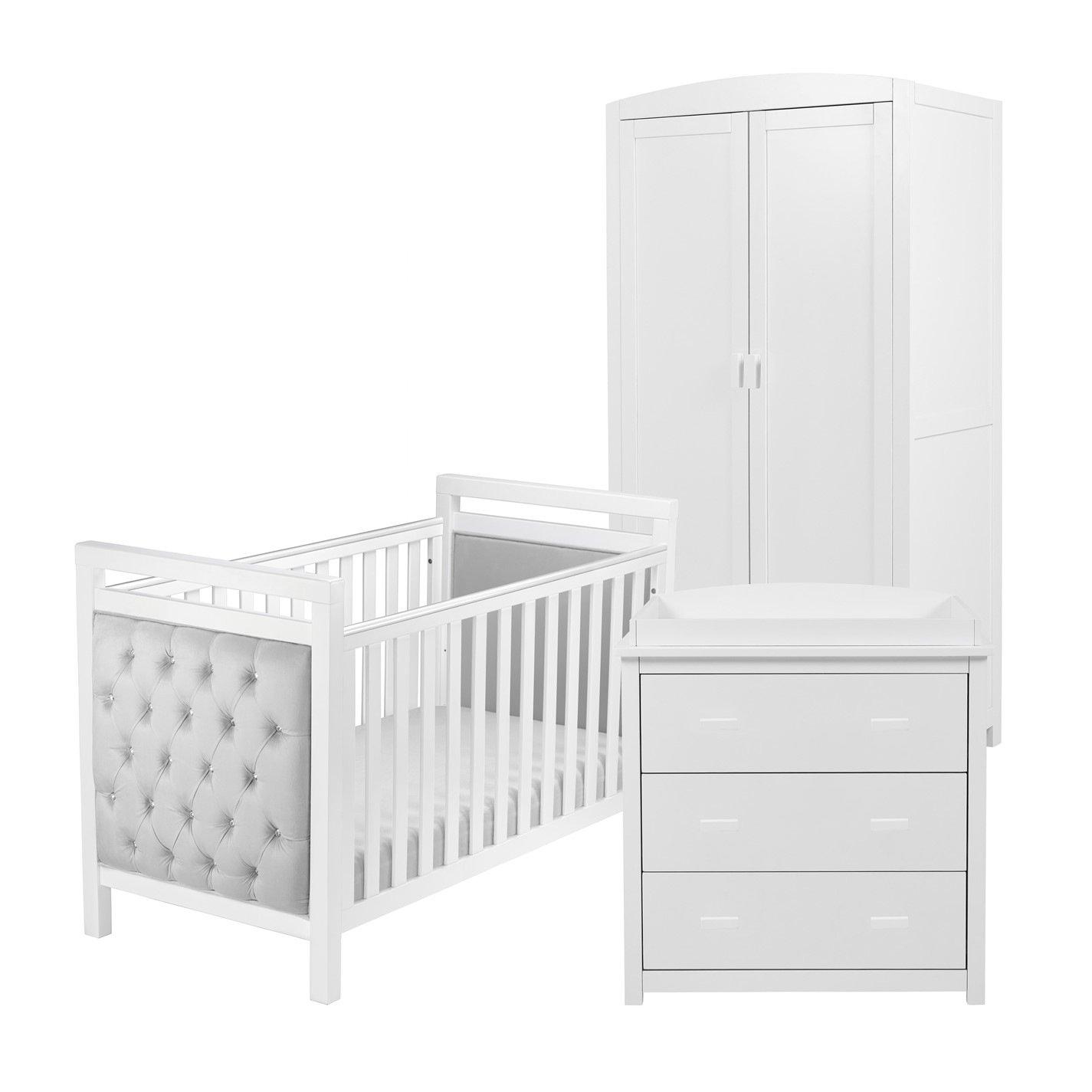 Babymore Newborn Velvet Deluxe 3 Piece Room Set - White - Variable