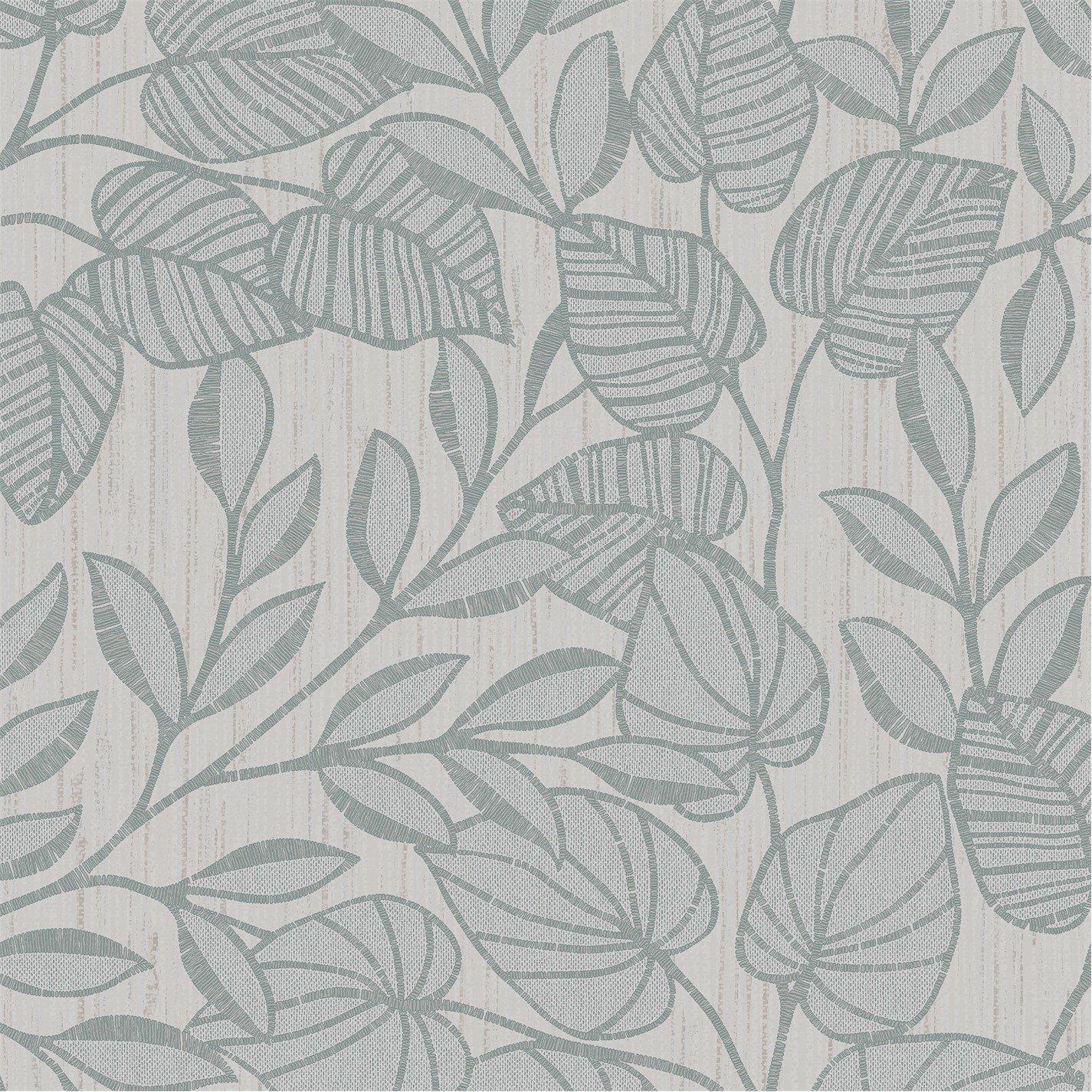 Superfresco  Linden Leaf Trail Wallpaper Duck Egg
