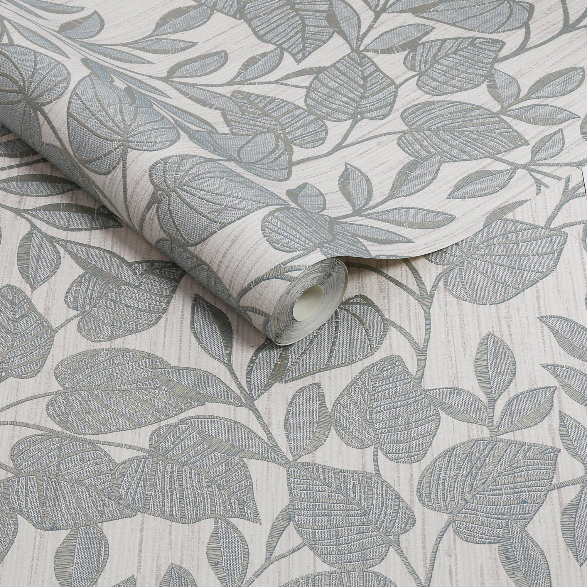 Duck Egg - Superfresco - Superfresco Linden Leaf Trail Duck Egg Wallpaper - 3