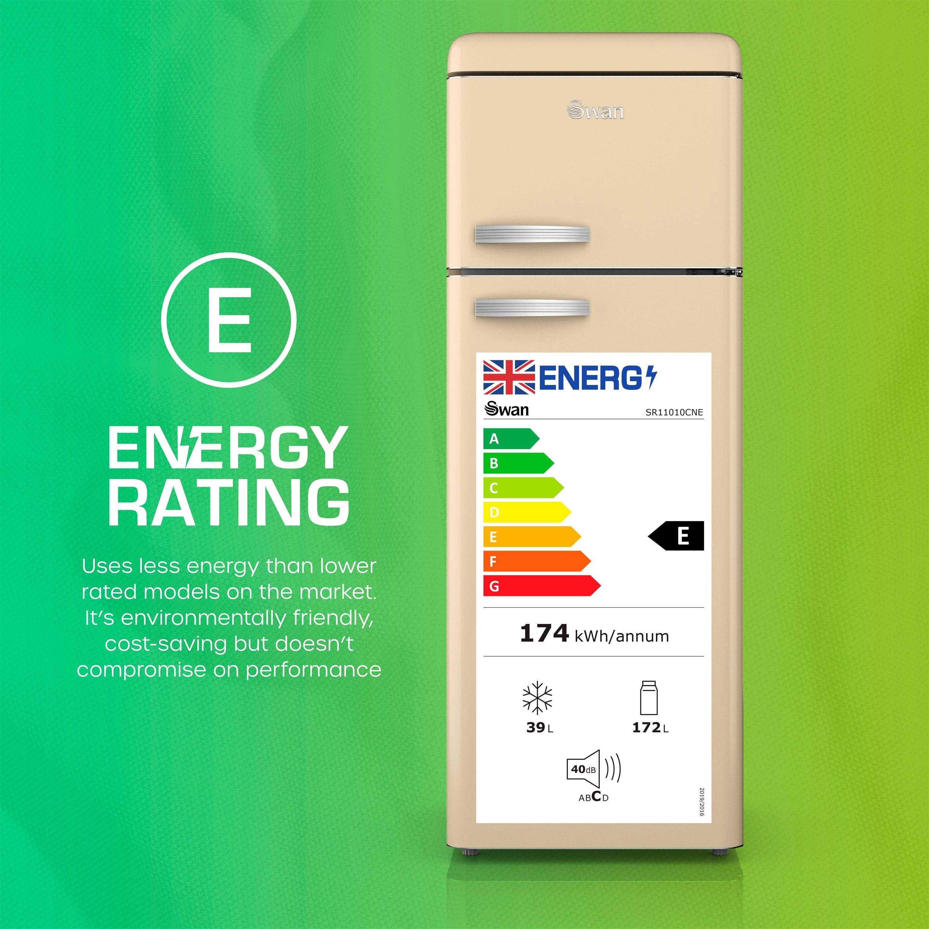 Cream - Swan - Top Mounted Fridge Freezer Cream - 8