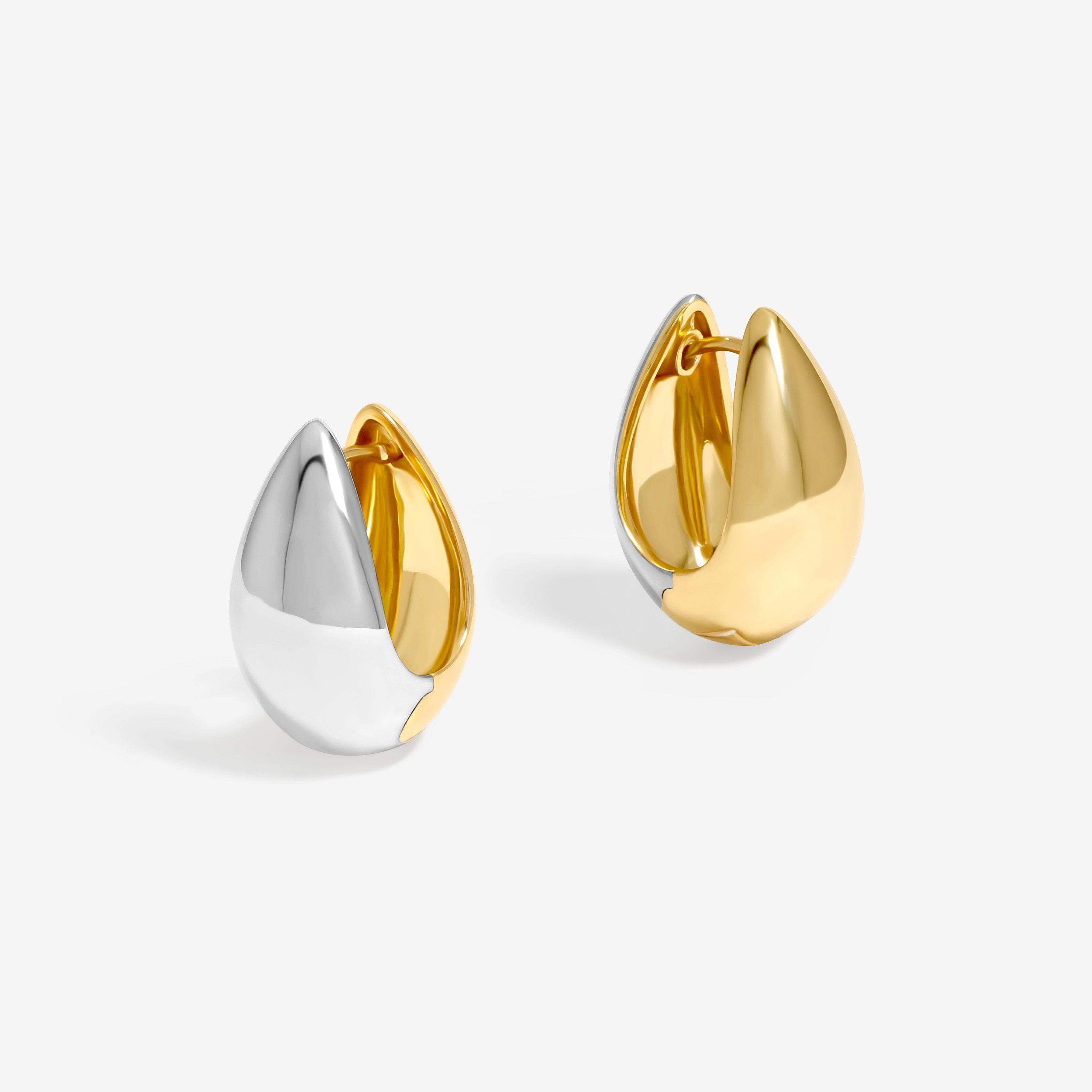 Multi - Jon Richard - Two Tone Hoop Earrings - 1