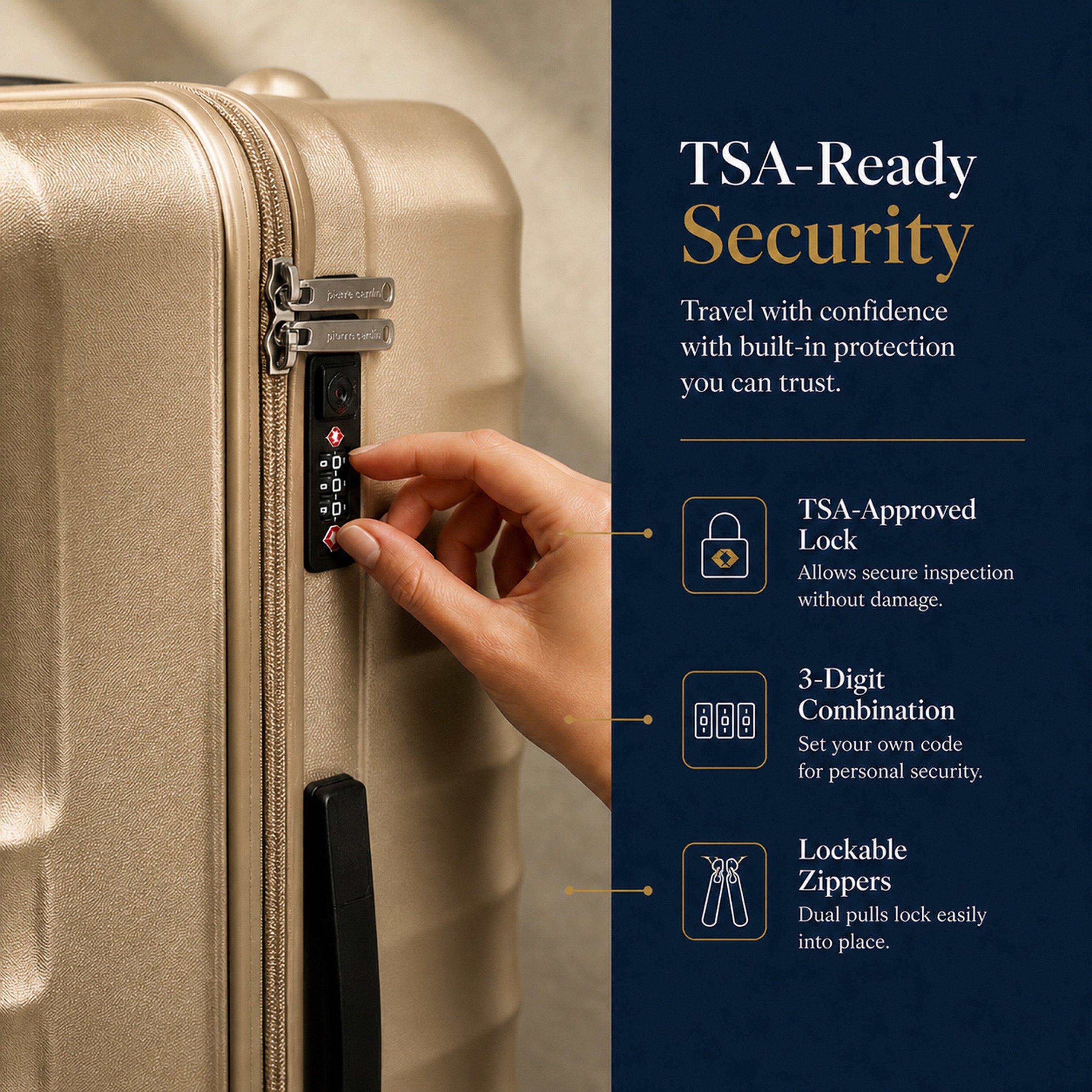 Champagne - Pierre Cardin - Soleil 30-inch Hard Shell Luggage Large Suitcase - 9