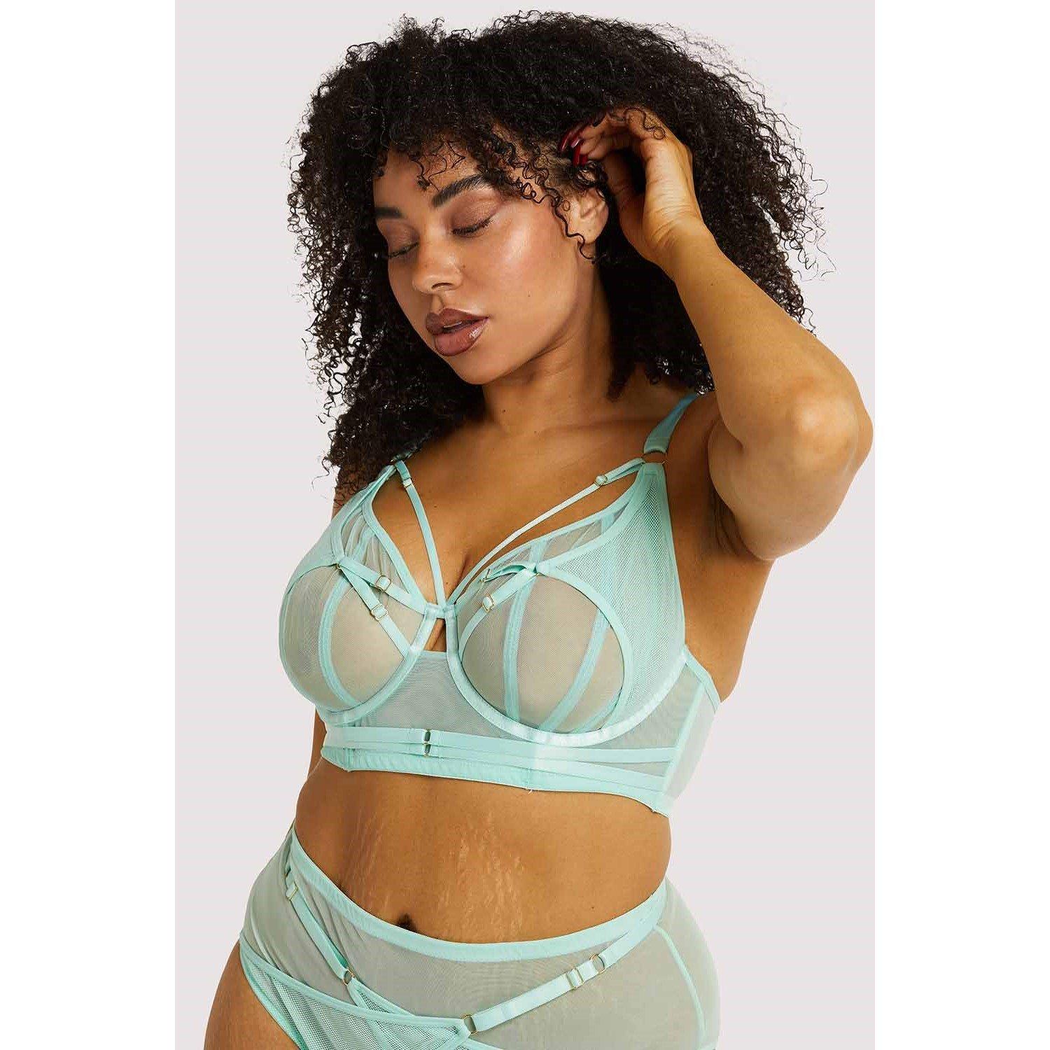Playful Promises Eddie Aqua Crossover Wrap Bra - Size 34A