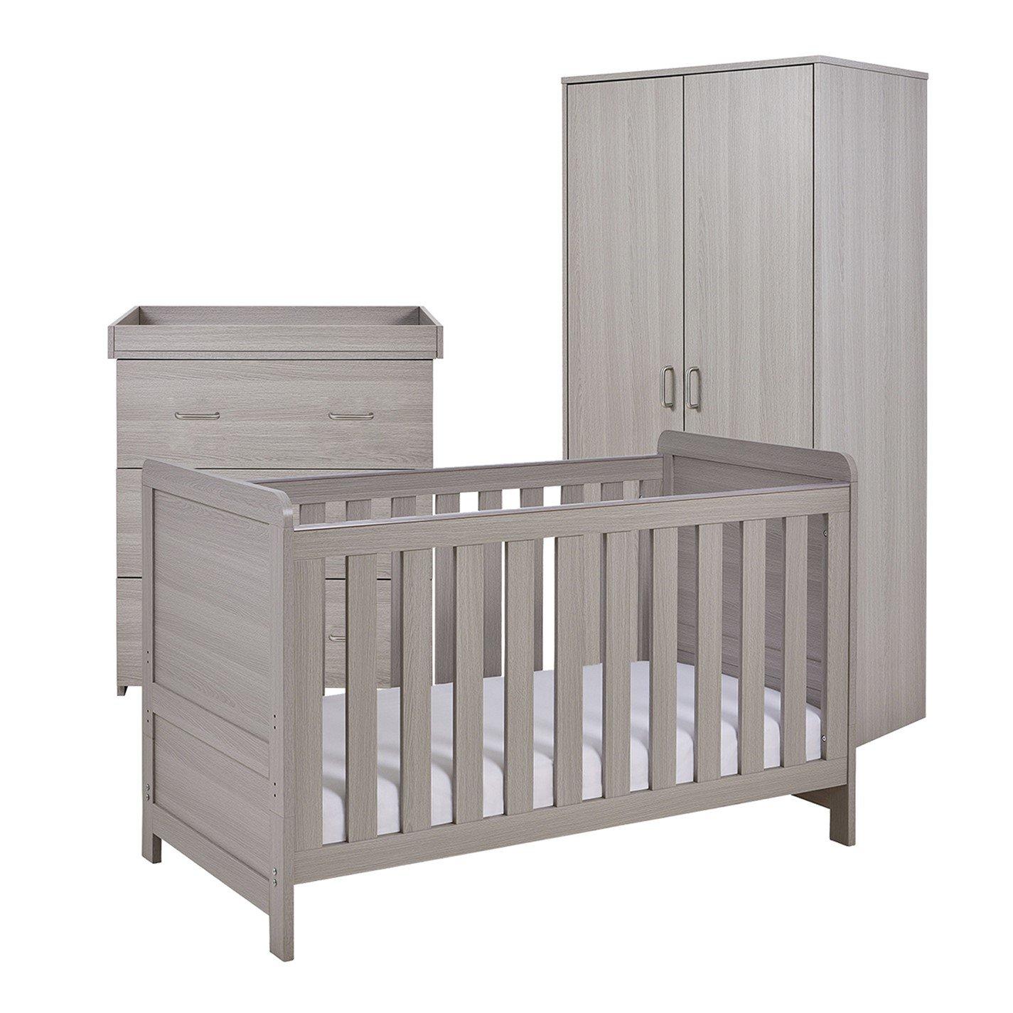 Babymore  Caro 3 Piece Nursery Room Set - Grey Wash - Variable