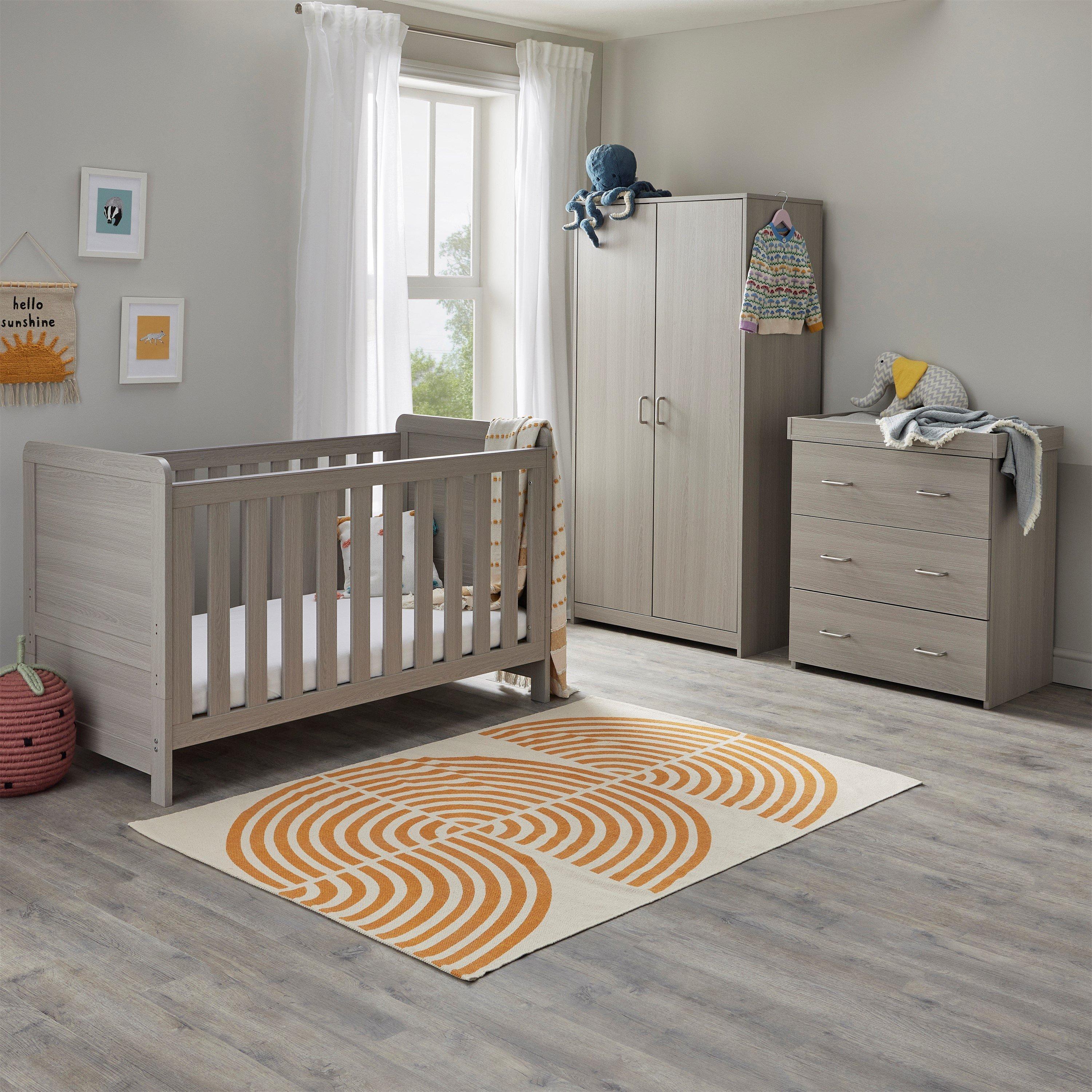 Grey Wash - Babymore - Caro 3 Piece Nursery Room Set - Grey Wash - 2