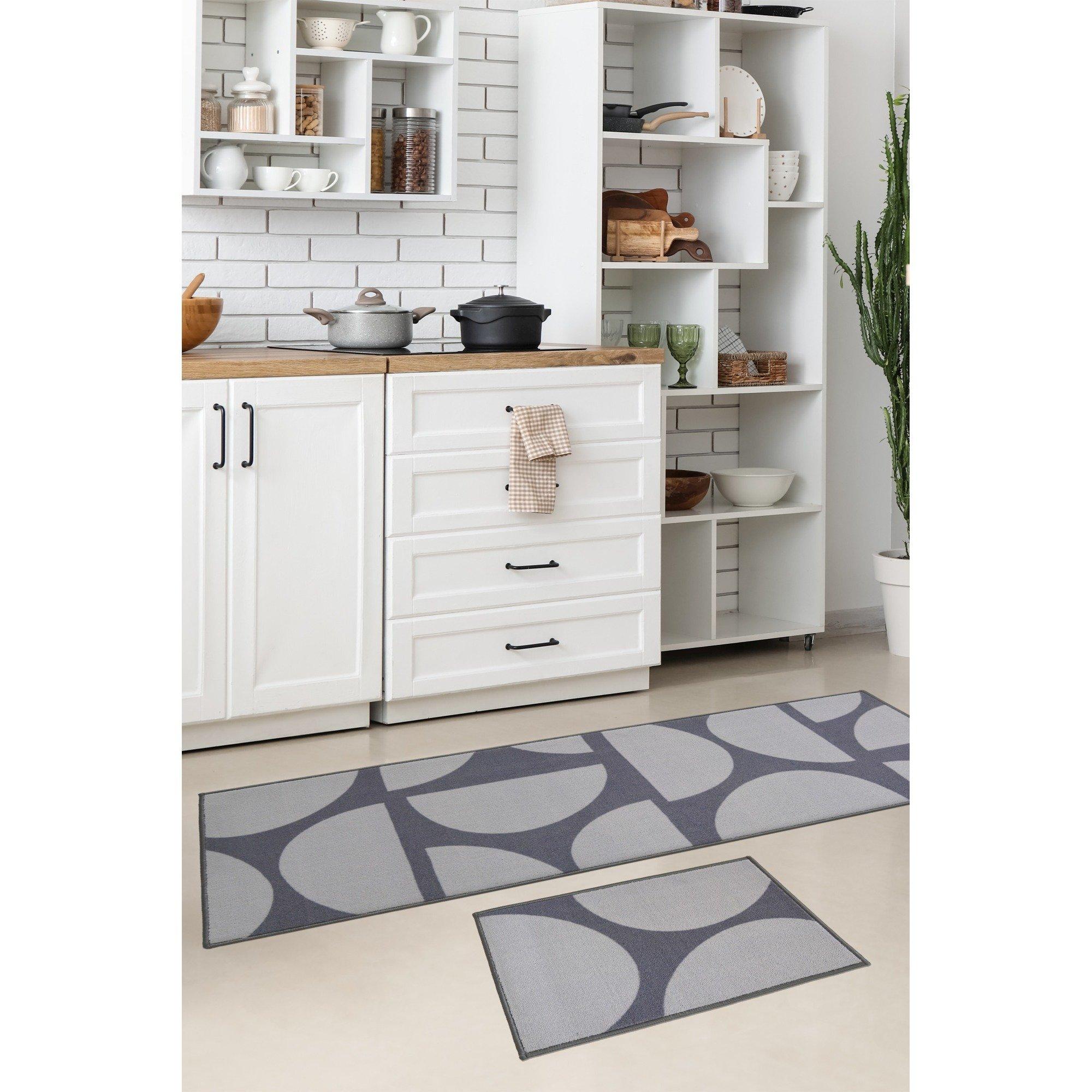 Homemaker  Deco Geometric Runner And Mat Packs - Grey - 57 x 180cm